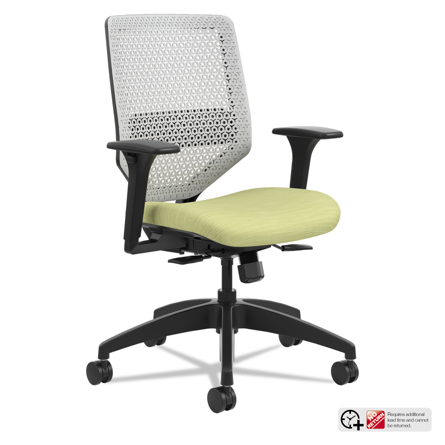  HON SVR1AILC82TK Solve Series ReActiv Back Task Chair, Supports up to 300 lbs., Meadow Seat/Titanium Back, Black Base (HONSVR1AILC82TK) 