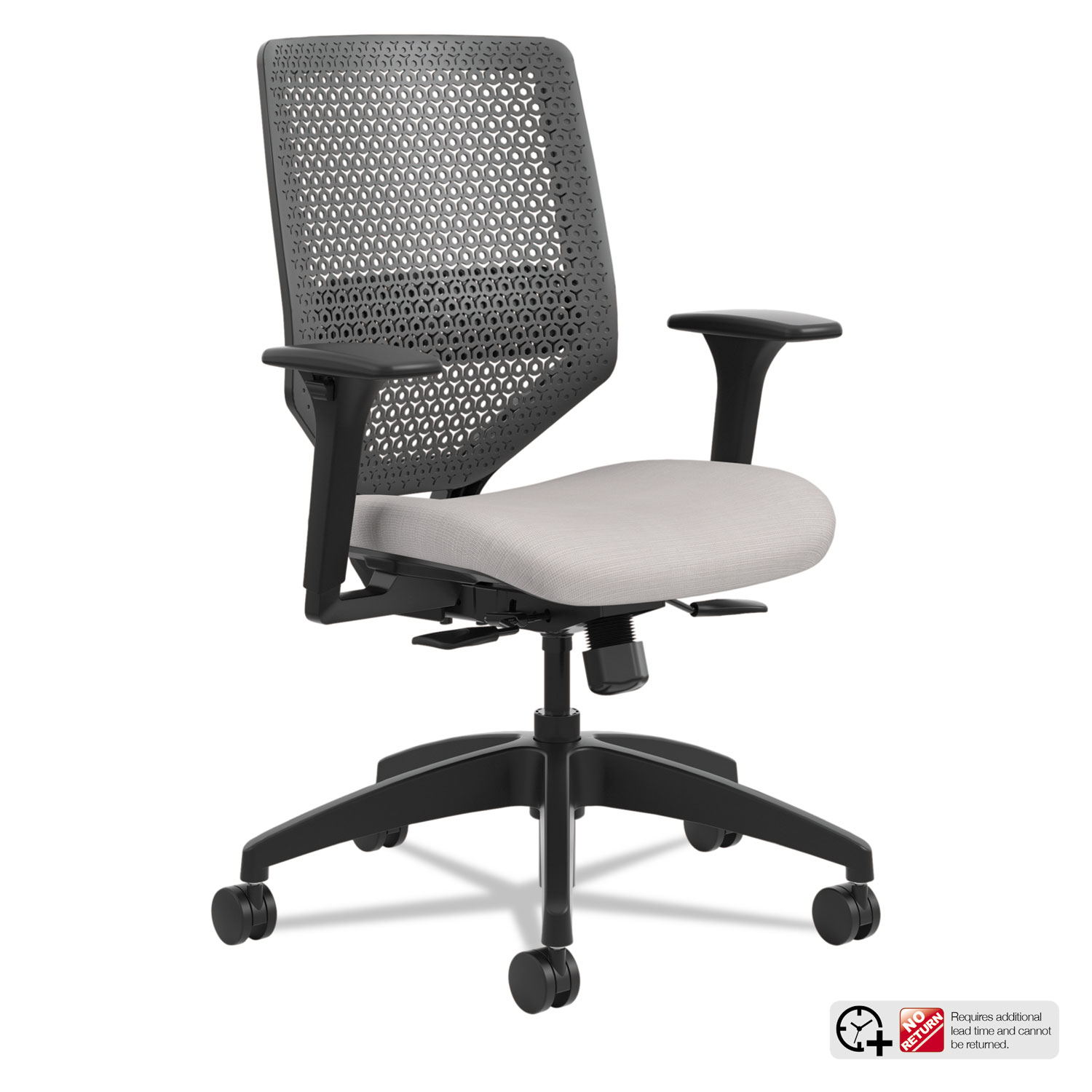  HON SVRIACLC19TK Solve Series ReActiv Back Task Chair, Supports up to 300 lbs., Sterling Seat/Charcoal Back, Black Base (HONSVR1ACLC19TK) 