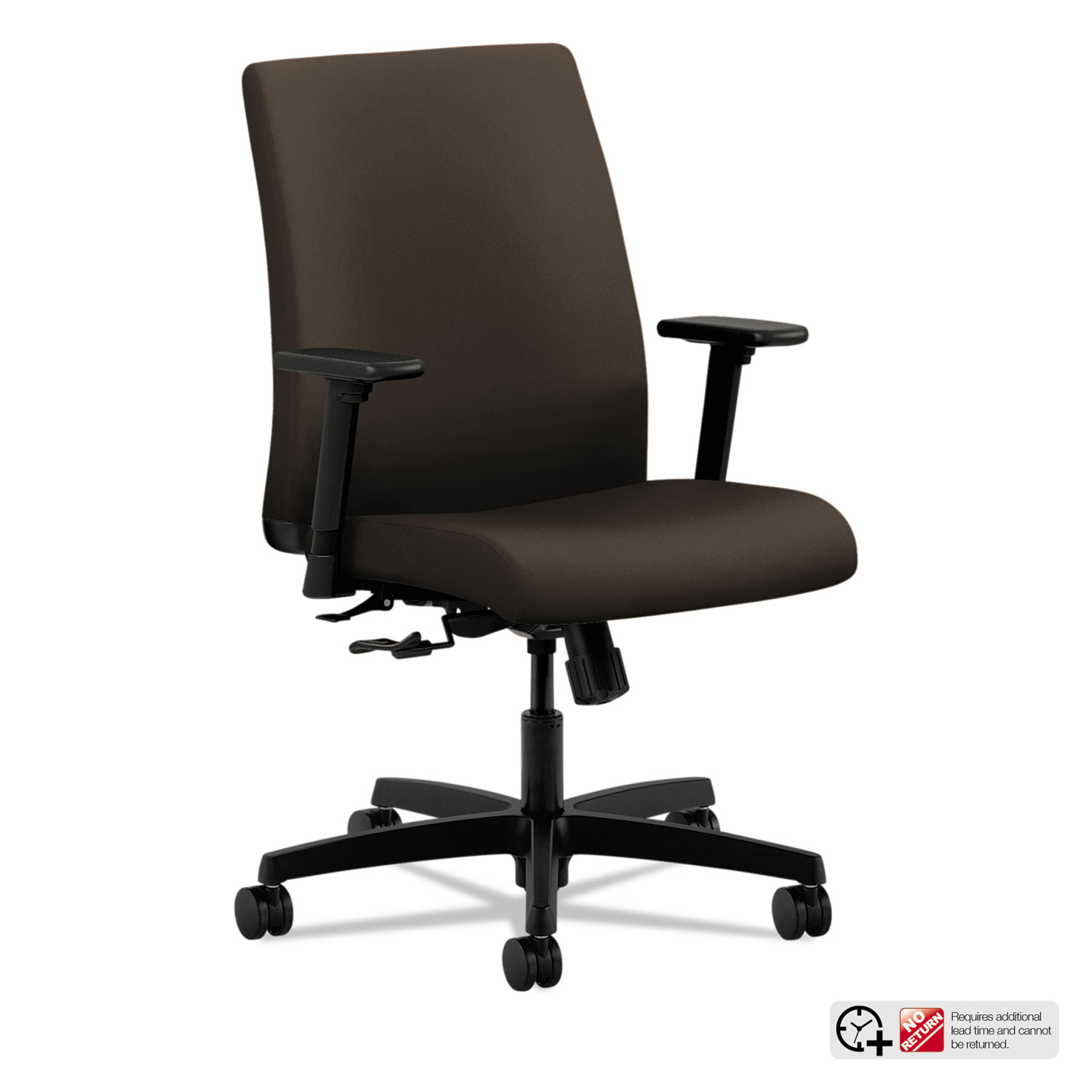  HON HITL1.A.H.U.CU49.T.SB Ignition Series Fabric Low-Back Task Chair, Supports up to 300 lbs., Espresso Seat/Espresso Back, Black Base (HONIT105CU49) 