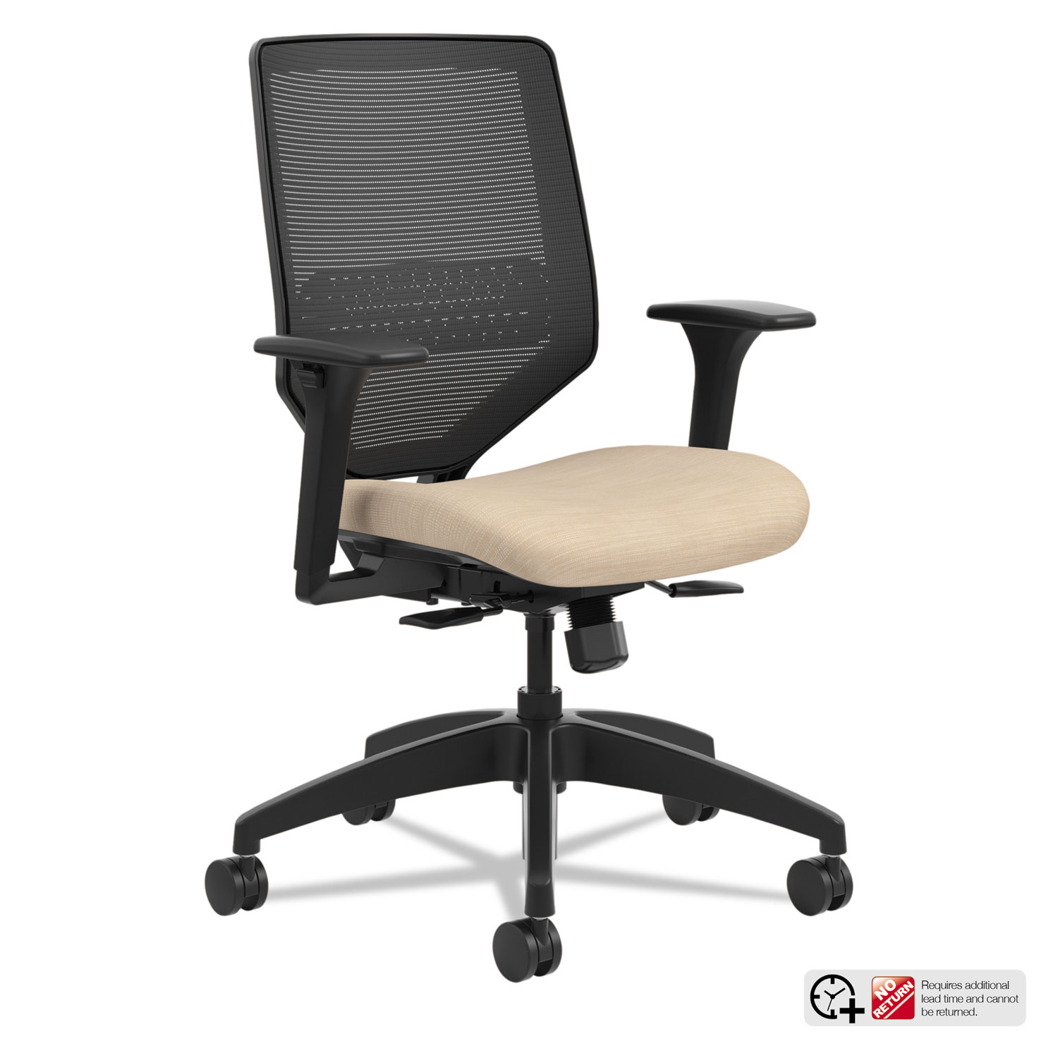  HON SVM1ALC22TK Solve Series Mesh Back Task Chair, Supports up to 300 lbs., Putty Seat, Black Back, Black Base (HONSVM1ALC22TK) 