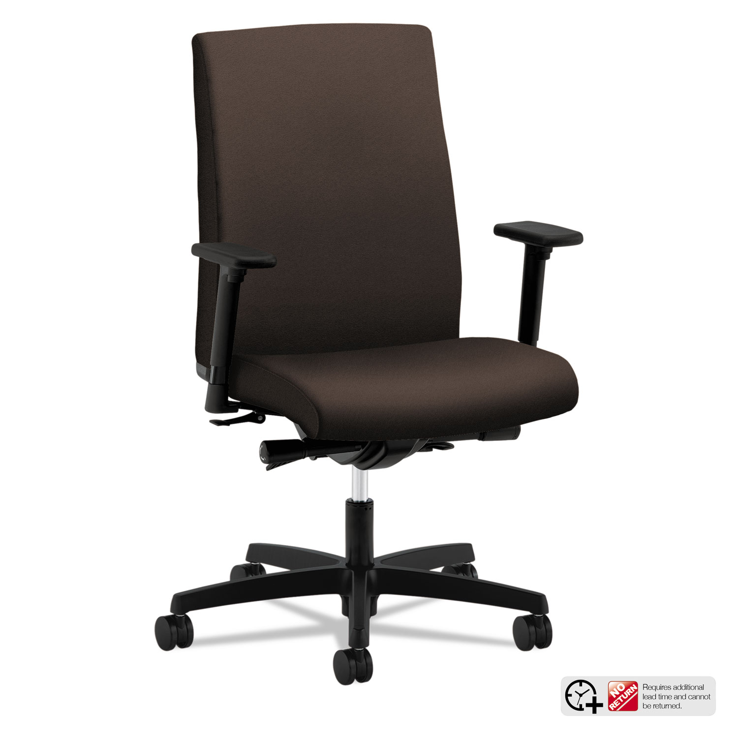 HON HIWM3.A.H.U.CU49.T.SB Ignition Series Mid-Back Work Chair, Supports up to 300 lbs., Espresso Seat/Espresso Back, Black Base (HONIW104CU49) 