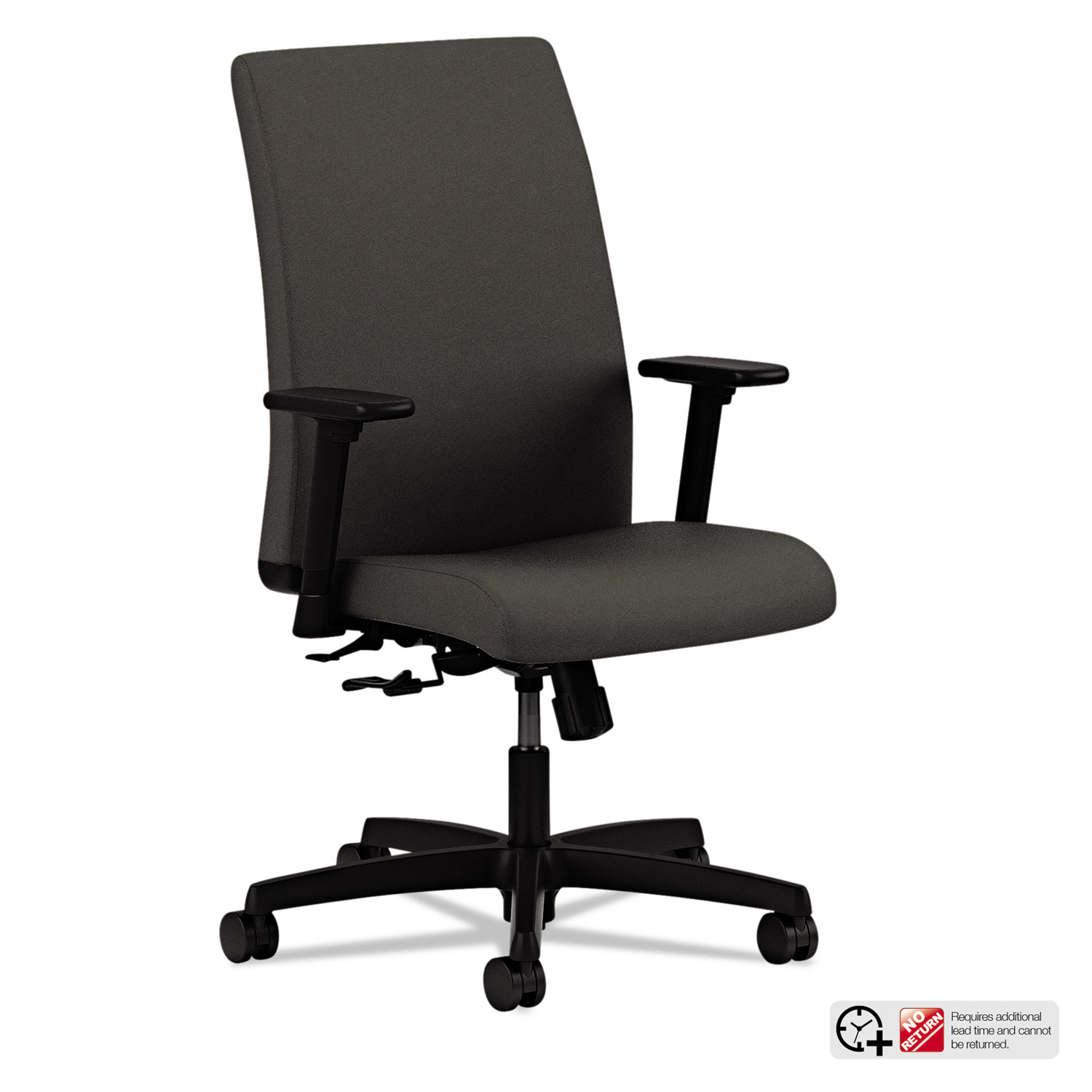  HON HITL1.A.H.U.CU19.T.SB Ignition Series Fabric Low-Back Task Chair, Supports up to 300 lbs., Iron Ore Seat/Iron Ore Back, Black Base (HONIT105CU19) 