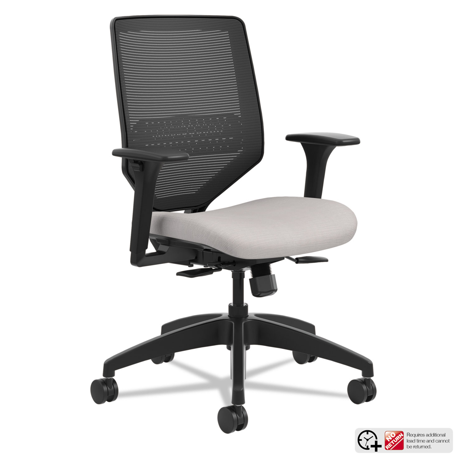  HON SVM1ALC19TK Solve Series Mesh Back Task Chair, Supports up to 300 lbs., Sterling Seat, Black Back, Black Base (HONSVM1ALC19TK) 