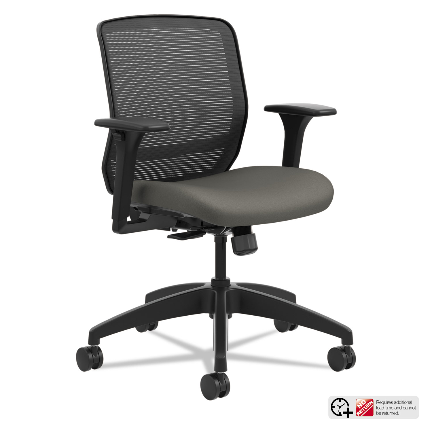  HON HQTMM.Y0.A.H.IM.CU19.SB Quotient Series Mesh Mid-Back Task Chair, Supports up to 300 lbs., Iron Ore Seat/Black Back, Black Base (HONQTMMY1ACU19) 