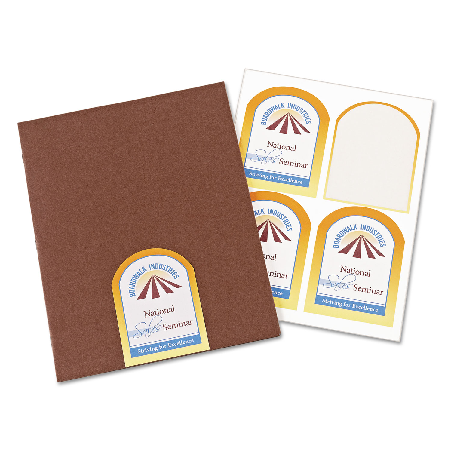 Textured Arched Print-to-the-Edge Labels, 4 3/4 x 3 1/2, White, 40/Pack