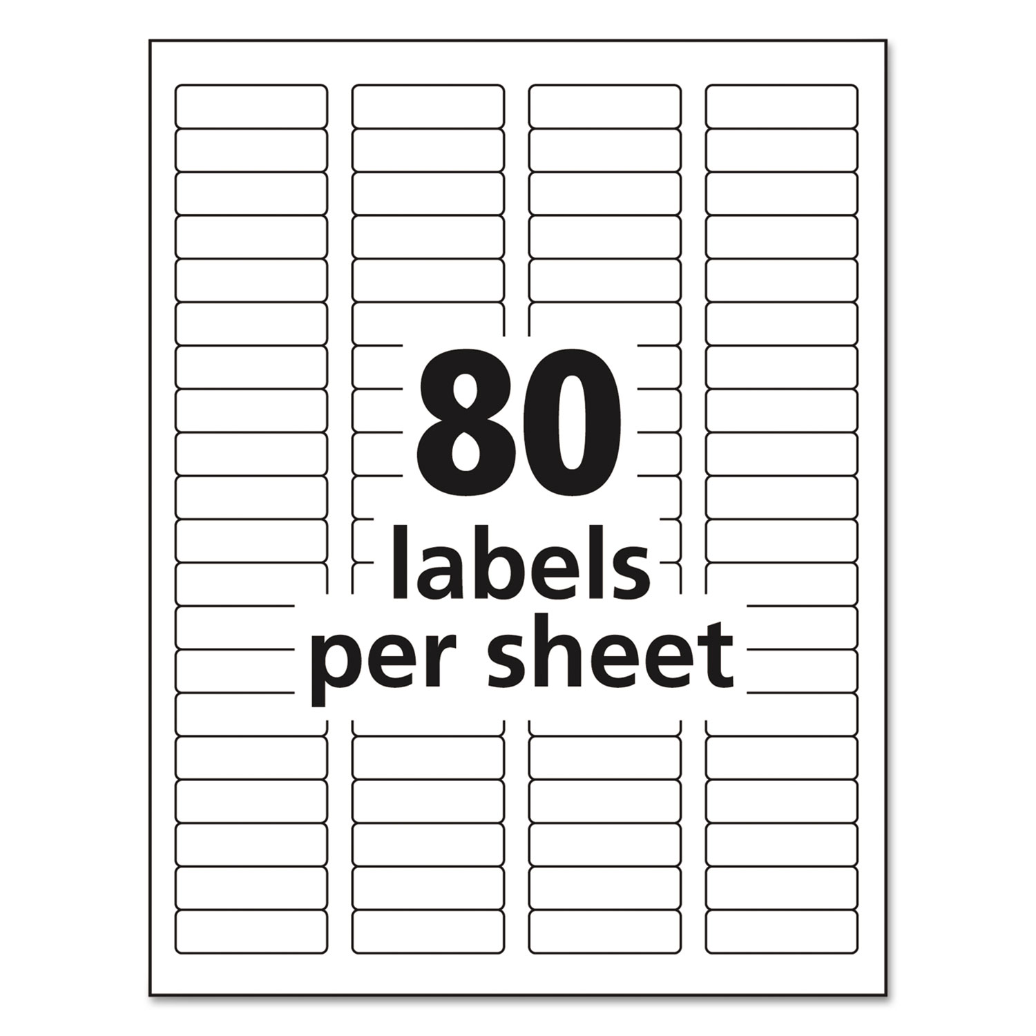 Easy Peel Return Address Labels, Laser, 1/2 x 1 3/4, White, 2000/Pack