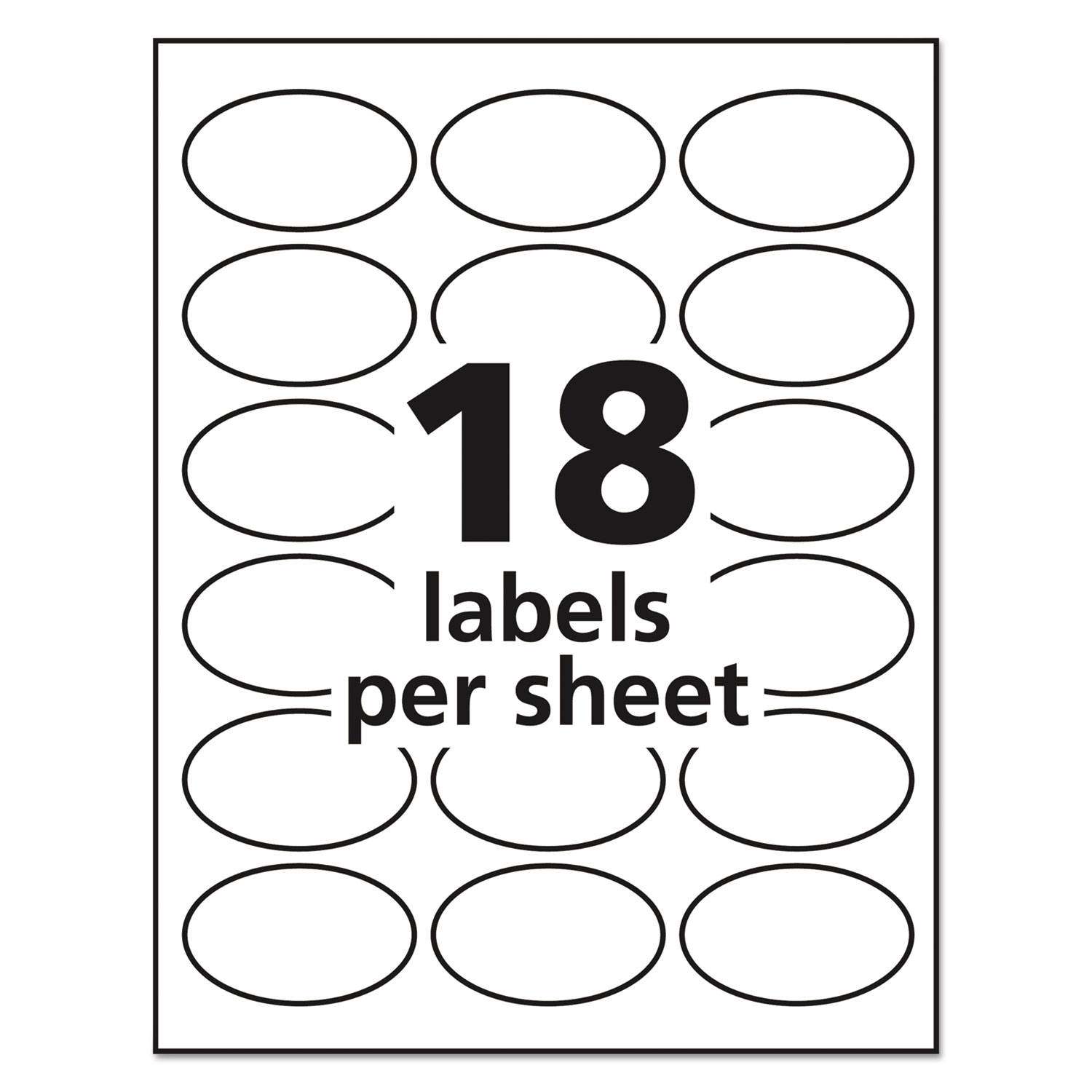 Oval True Print Easy Peel Labels, 1 1/2 x 2 1/2, Glossy White, 180/Pack