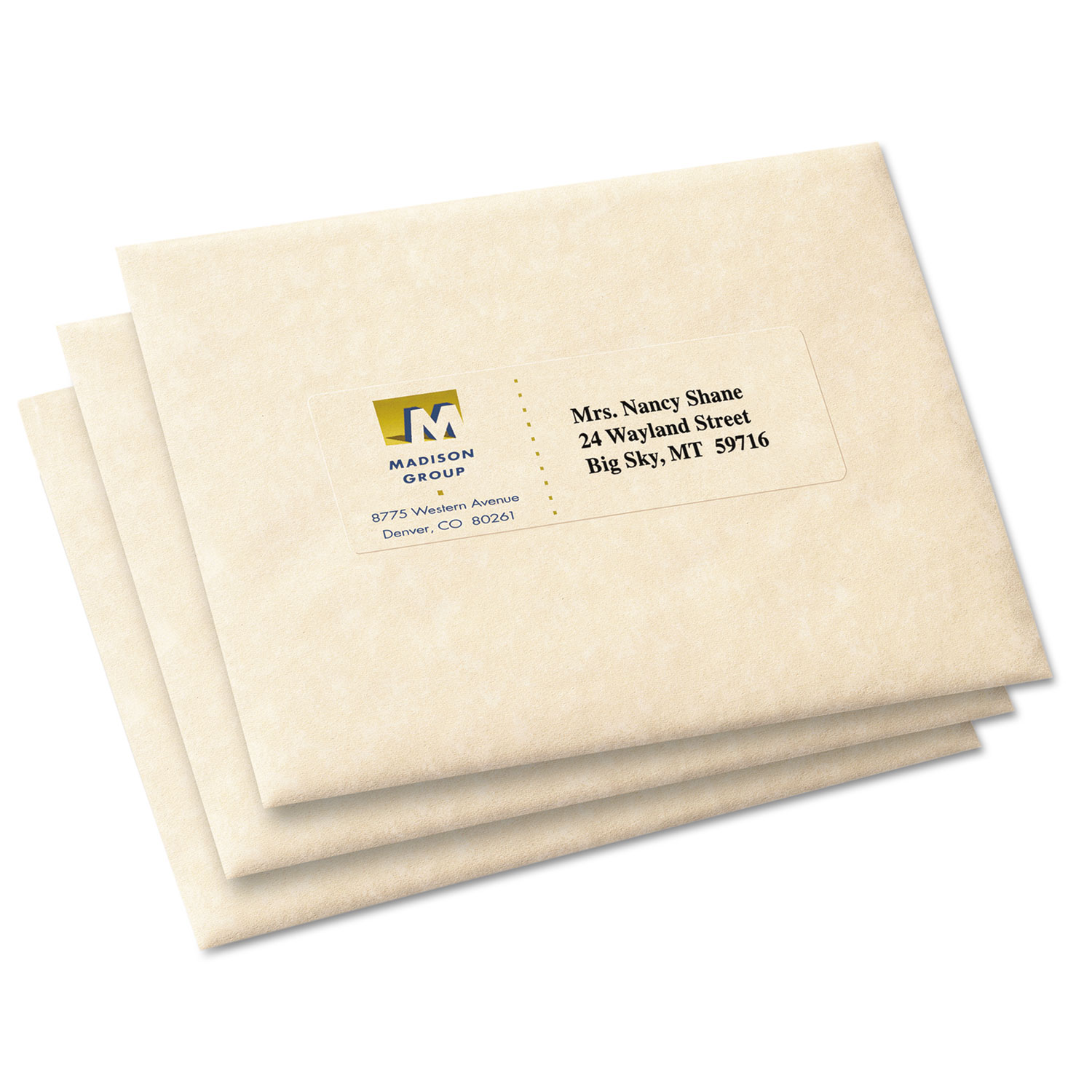 Matte Clear Easy Peel Address Labels, Inkjet, 1 1/3 x 4, 350/Pack