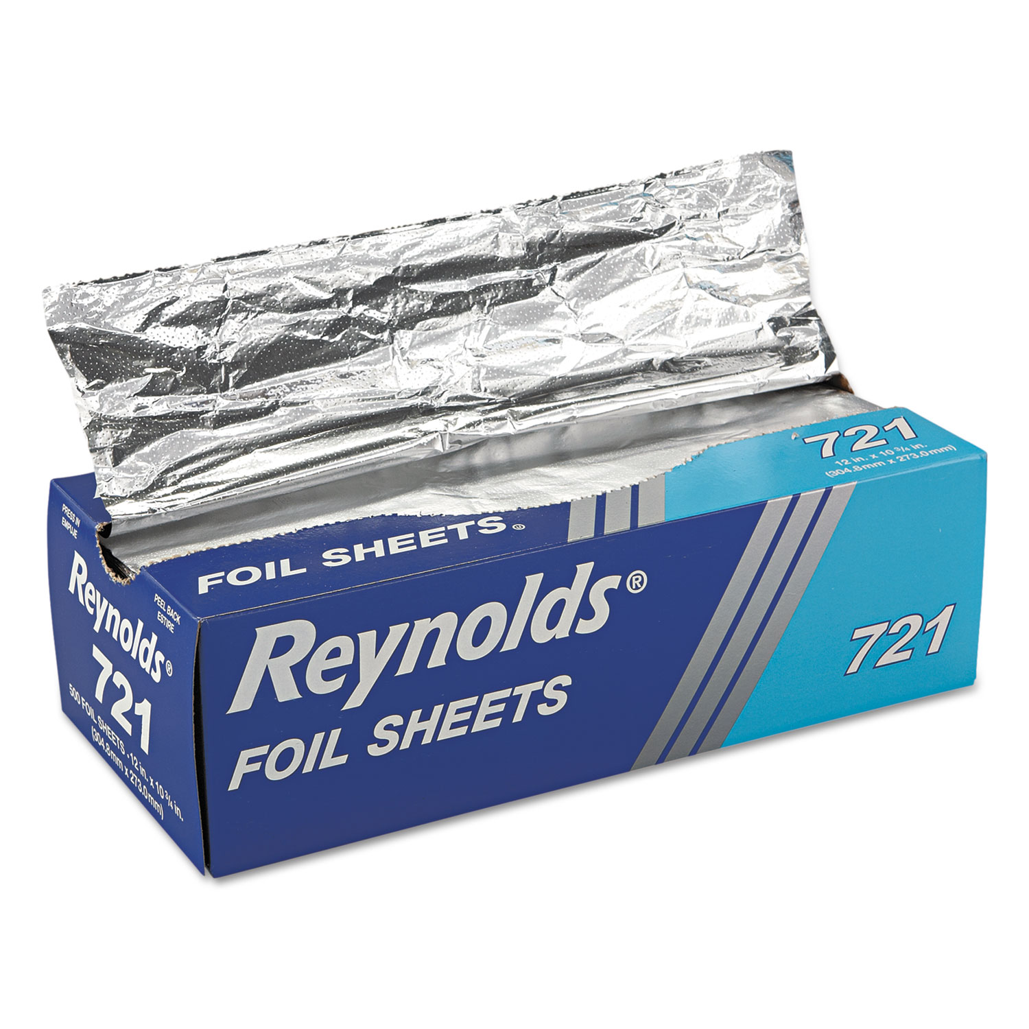  Reynolds Wrap 000000000000000721 Pop-Up Interfolded Aluminum Foil Sheets, 12 x 10 3/4, Silver, 500/Box (RFP721BX) 