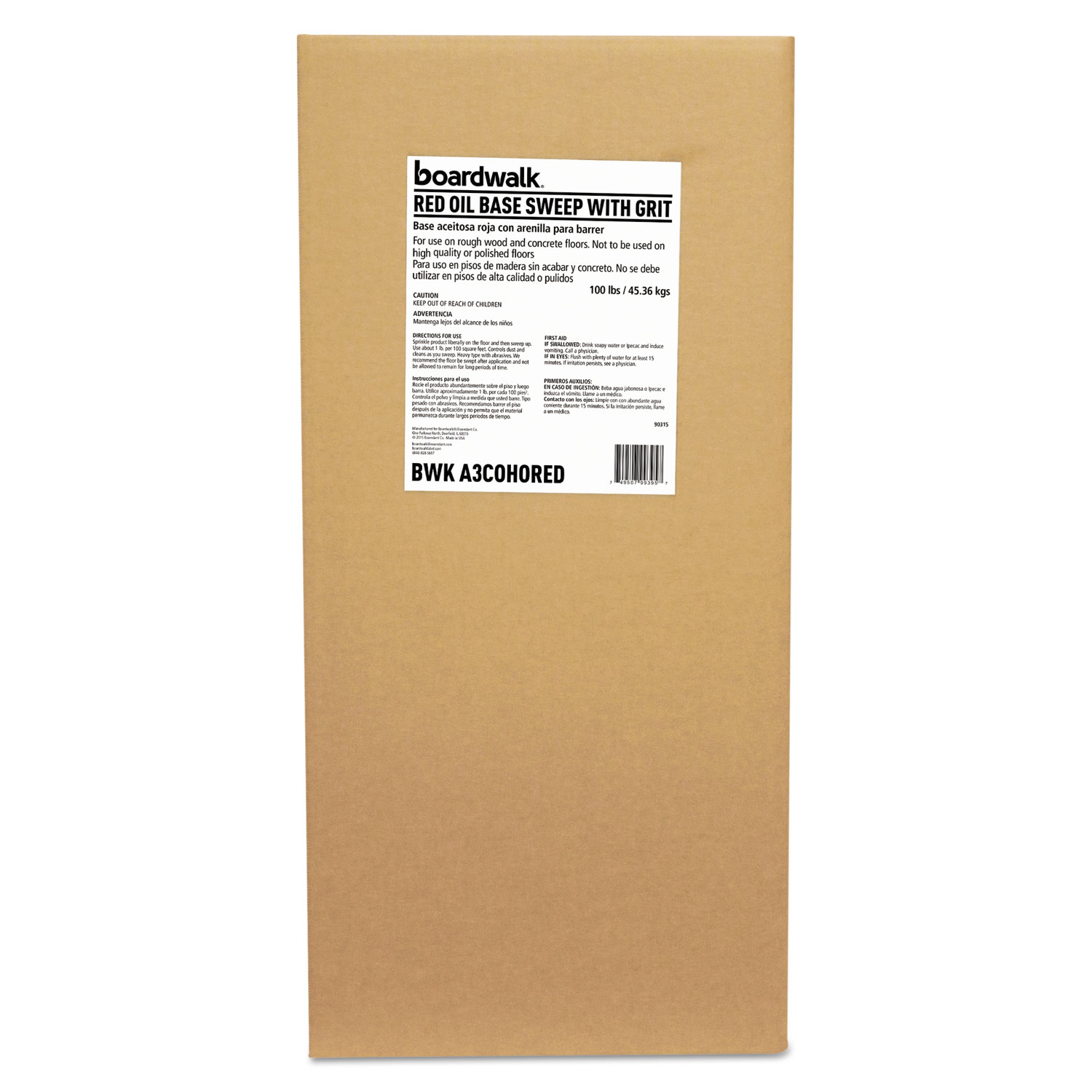 Oil-Based Sweeping Compound, Grit, Red, 100lbs, Box
