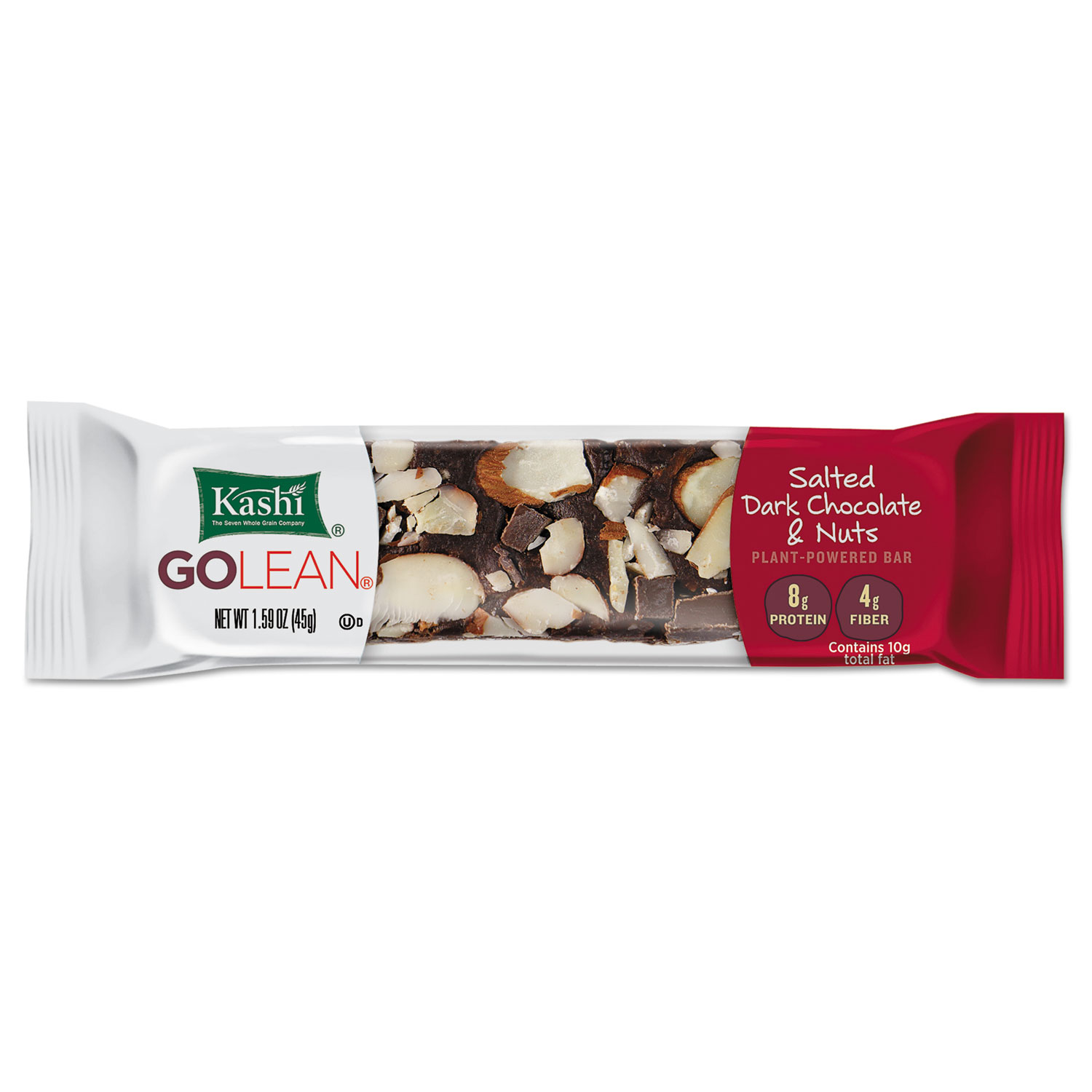 GOLEAN Fiber & Protein Bars, Salted Dark Chocolate and Nuts, 1.59 oz Bar, 8/Box