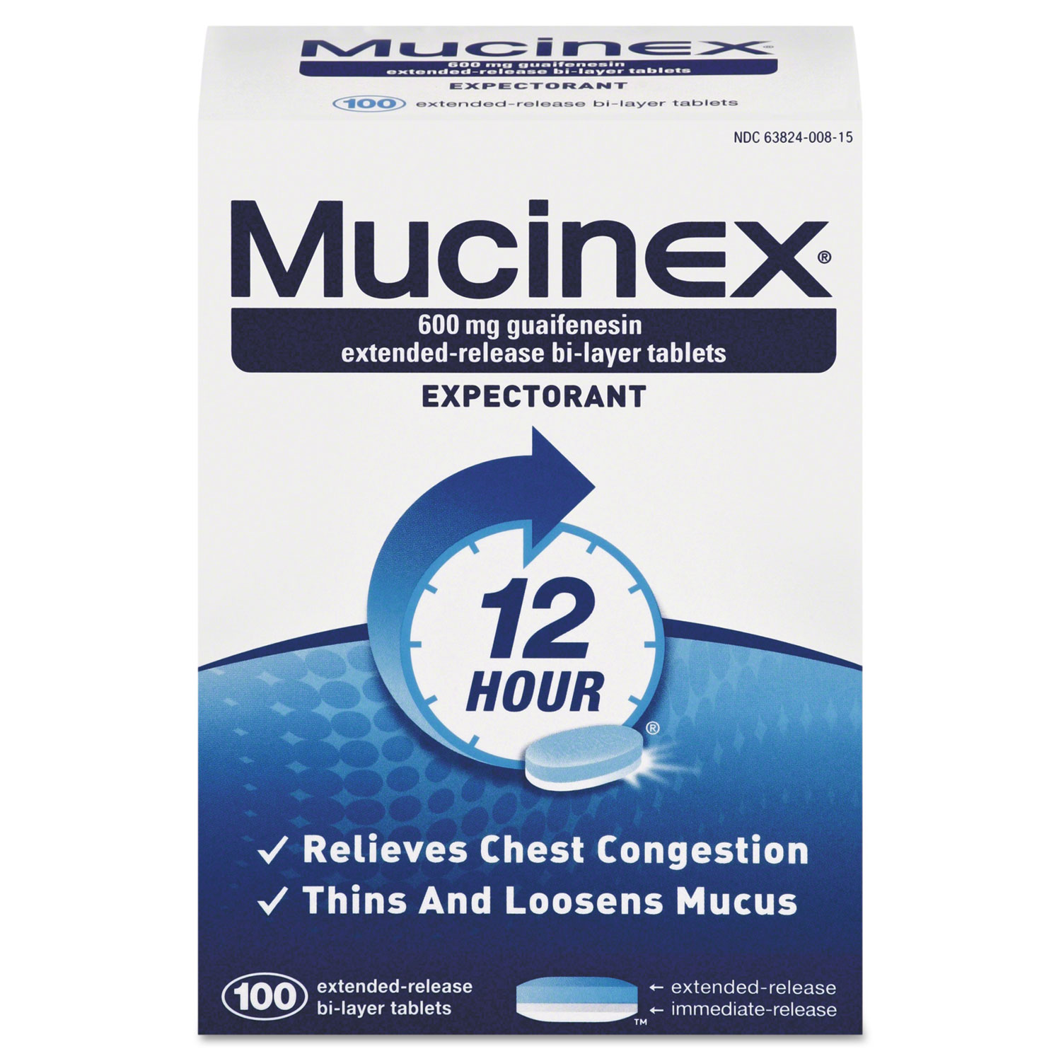 Mucinex® Expectorant Regular Strength, 100 Tablets/Box