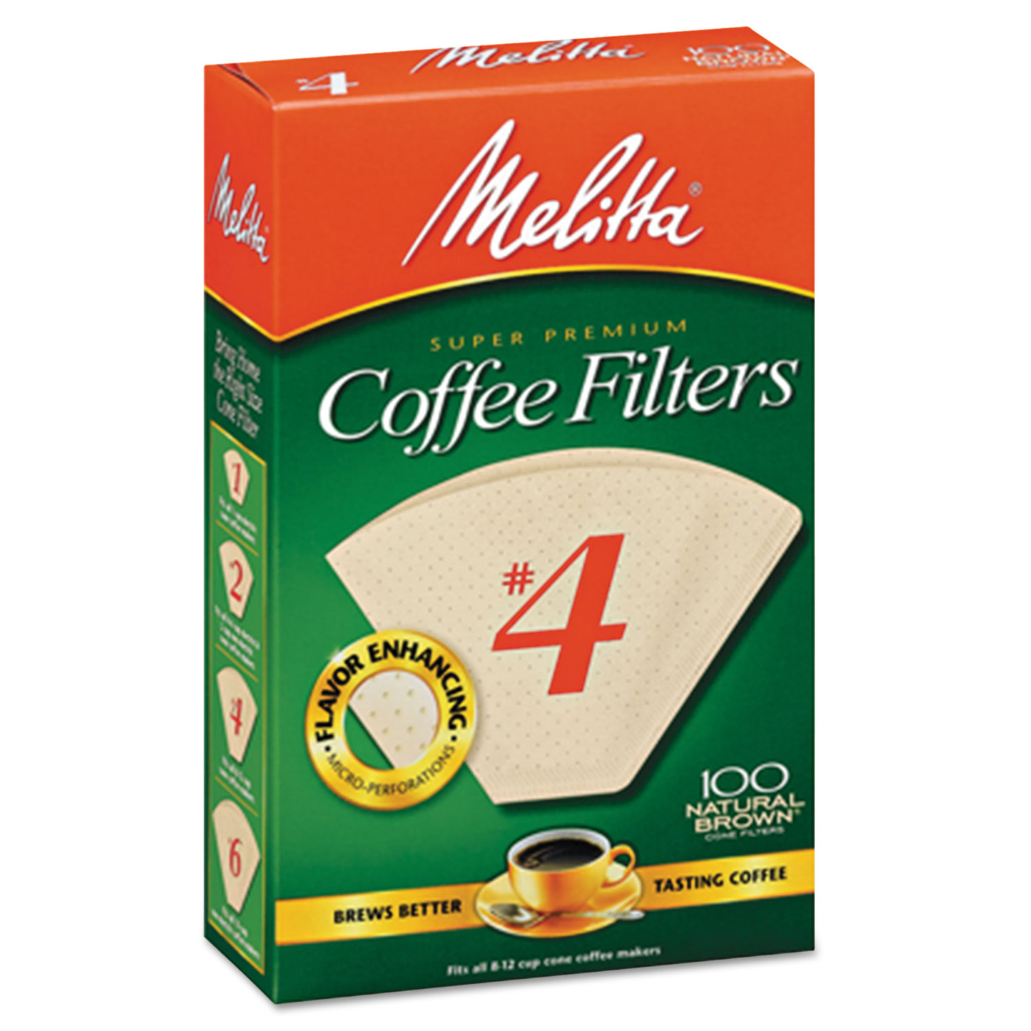  Melitta 624602 Coffee Filters, Natural Brown Paper, Cone Style, 8 to 12 Cups, 1200/Carton (MLA624602) 