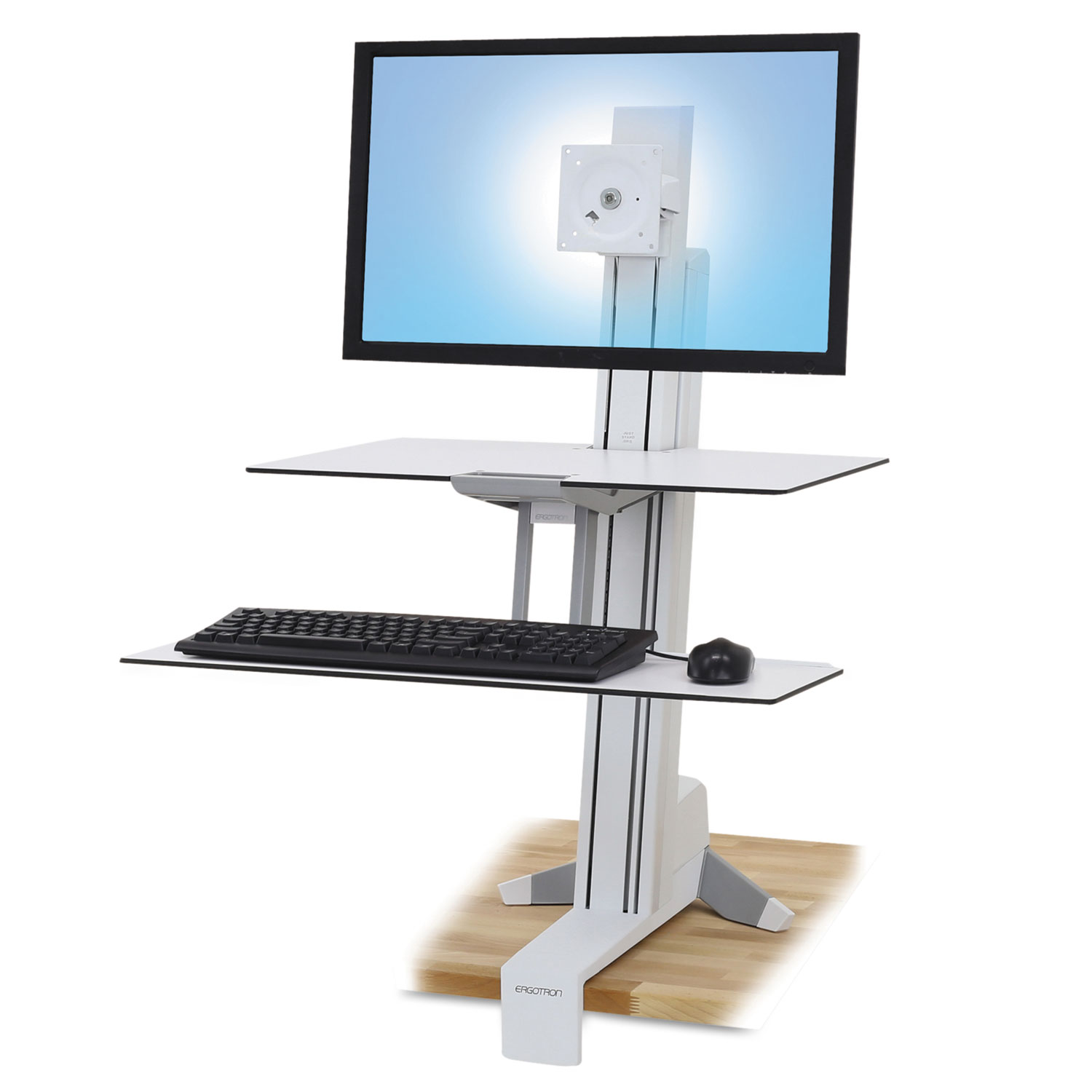 WorkFit-S Sit-Stand Workstation w/Worksurface+, LCD HD Monitor, White