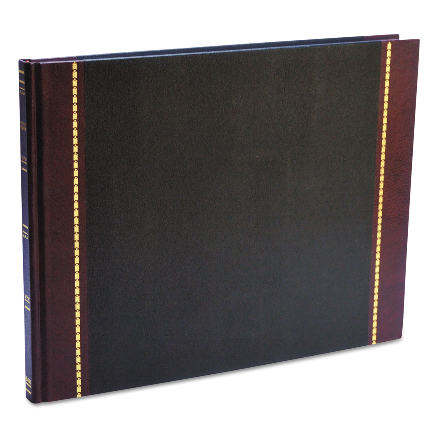Detailed Visitor Register Book, Black Cover, 208 Ruled Pages, 9 1/2 x 12 1/4