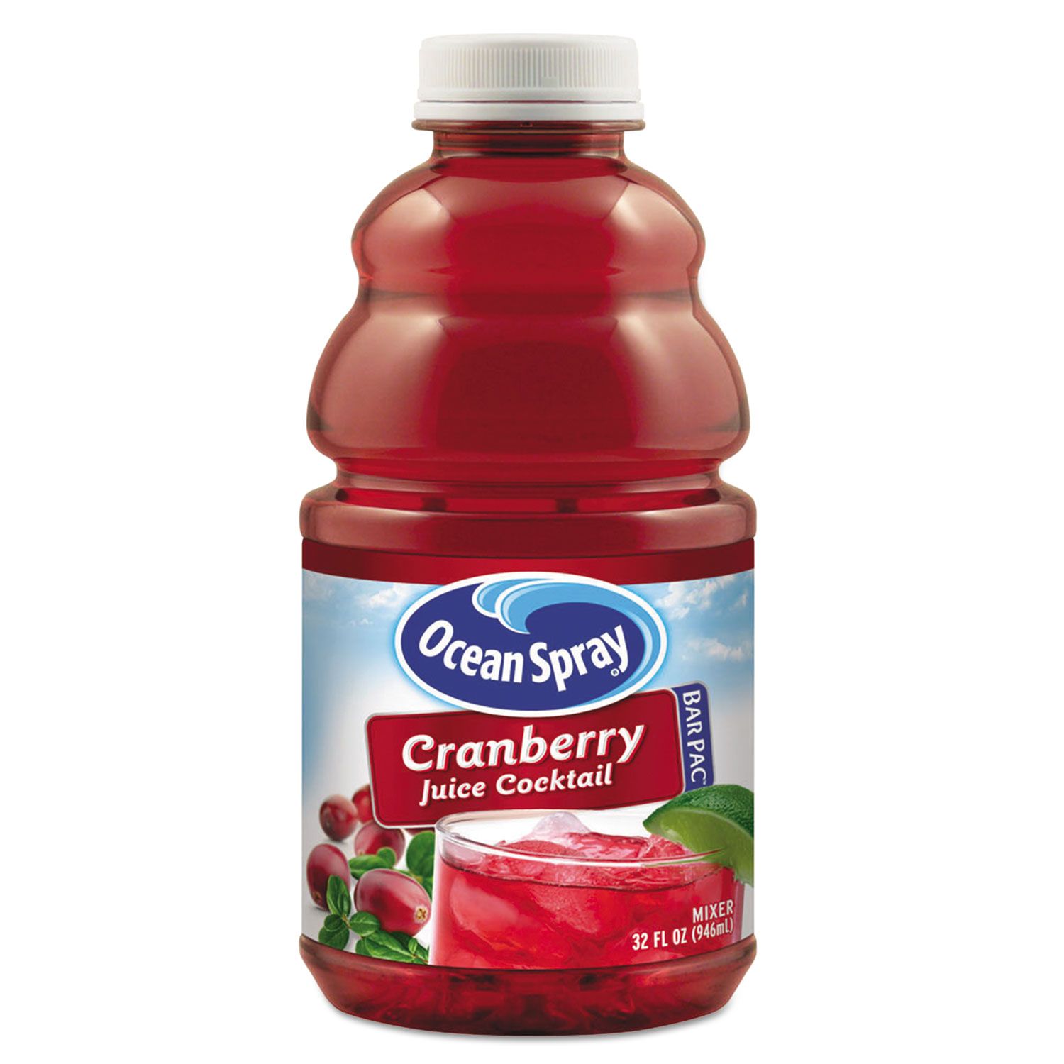 Cranberry Juice Drink, Cranberry, 32 oz Bottle, 12/Carton