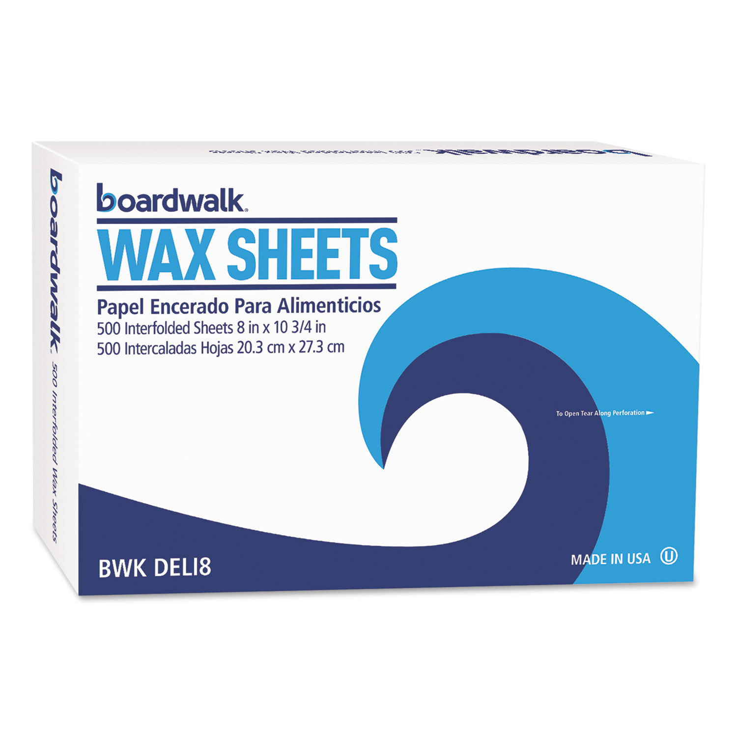 Interfold-Sheet Deli Paper, 8 x 10 3/4, White, 500 Sheets/Box