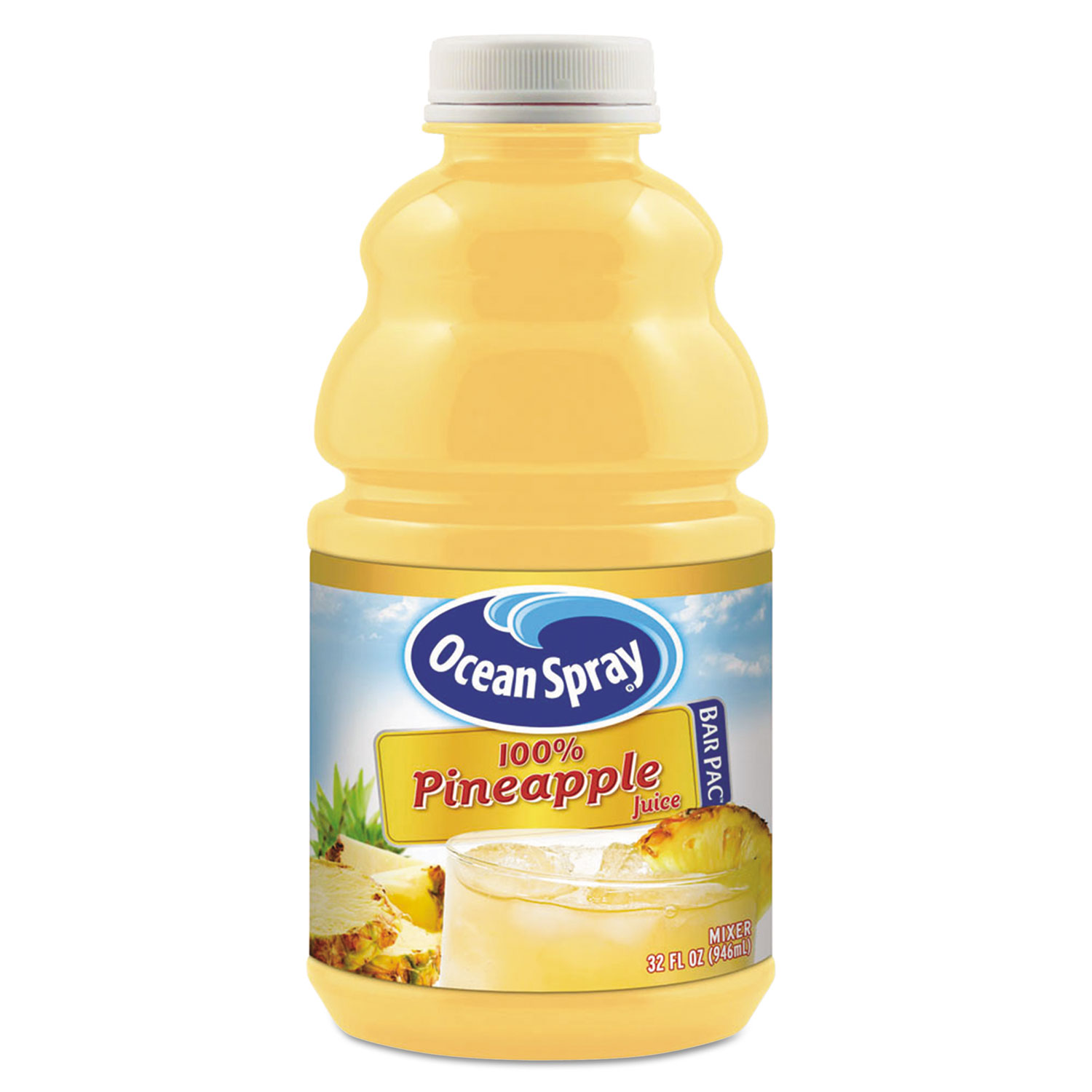 100% Juice, Pineapple, 32 oz Bottle, 12/Carton