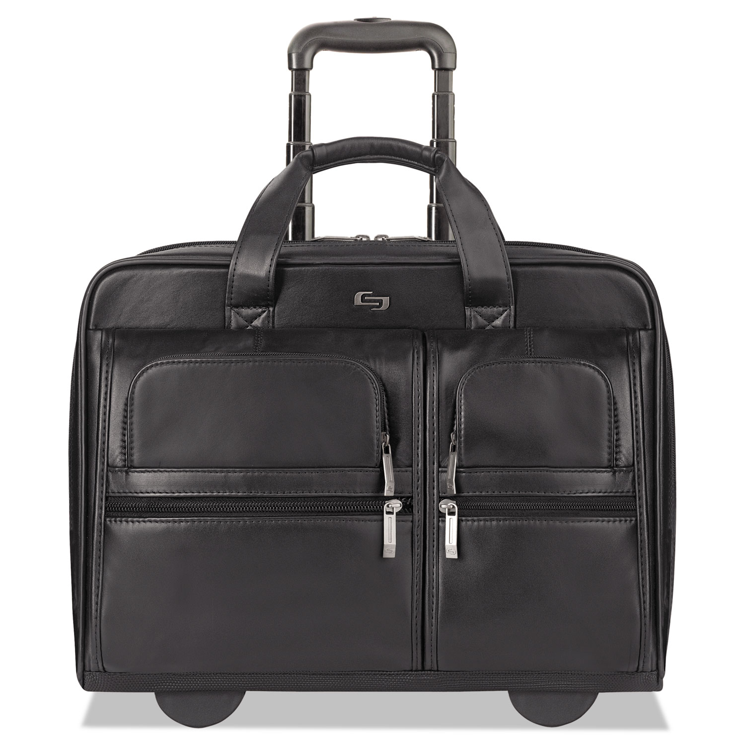  Solo D957-4 Classic Leather Rolling Case, 15.6, 16 7/10 x 7 x 13, Black (USLD9574) 