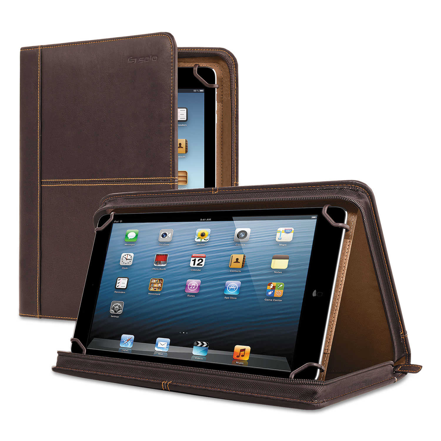  Solo VTA137-3 Premiere Leather Universal Tablet Case, Fits Tablets 8.5 up to 11, Espresso (USLVTA1373) 