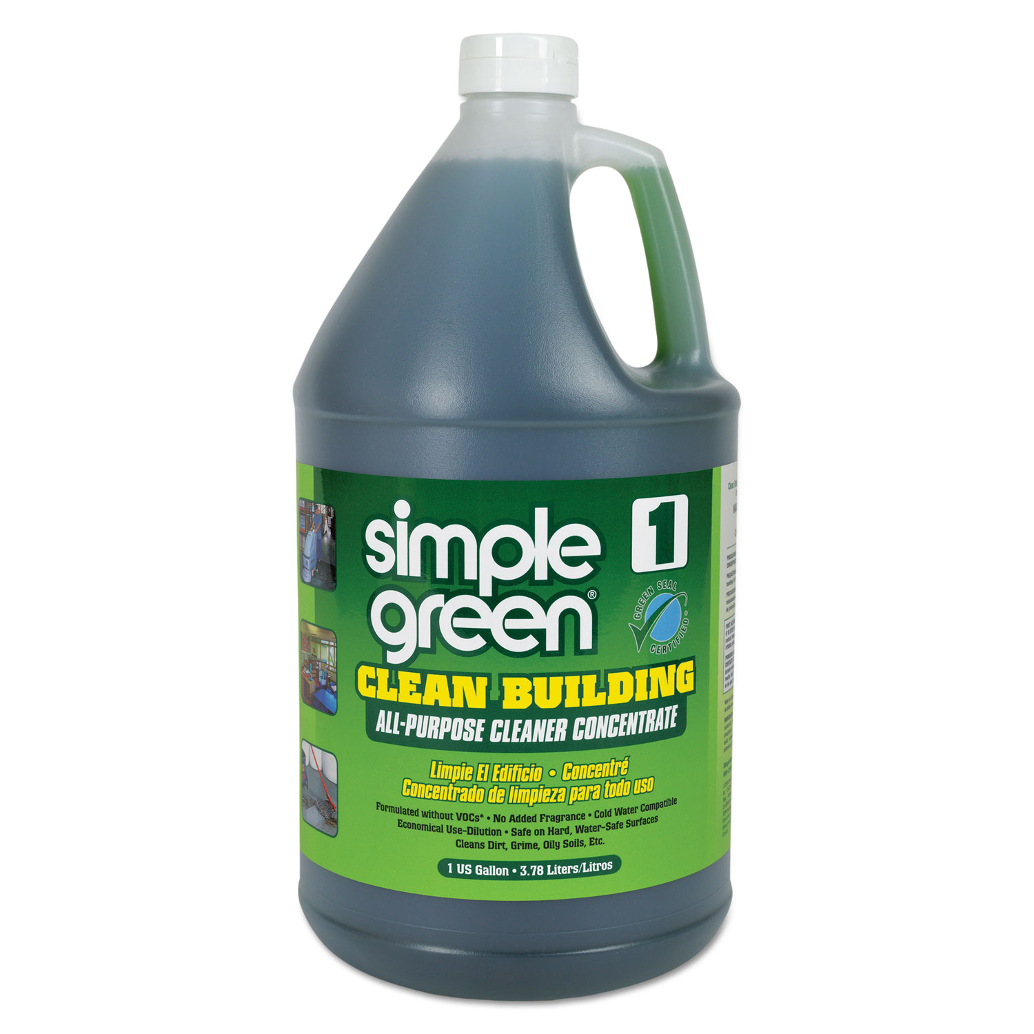  Simple Green 1210000211001 Clean Building All-Purpose Cleaner Concentrate, 1gal Bottle, 2 per Carton (SMP11001CT) 