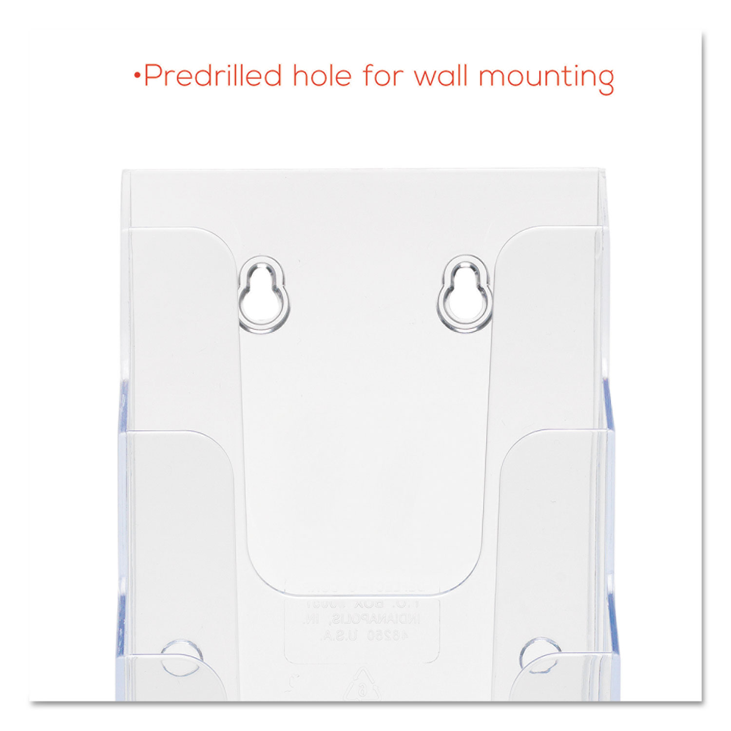 4-Compartment DocuHolder, Leaflet Size, 4.88w x 6.13d x 10h, Clear