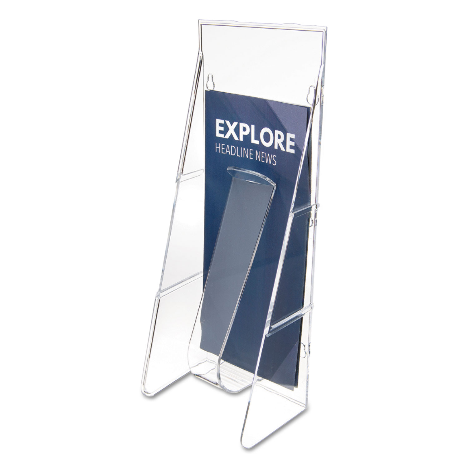 Stand-Tall Wall-Mount Literature Rack, Leaflet, 4.56w x 3.25d x 11.88h, Clear