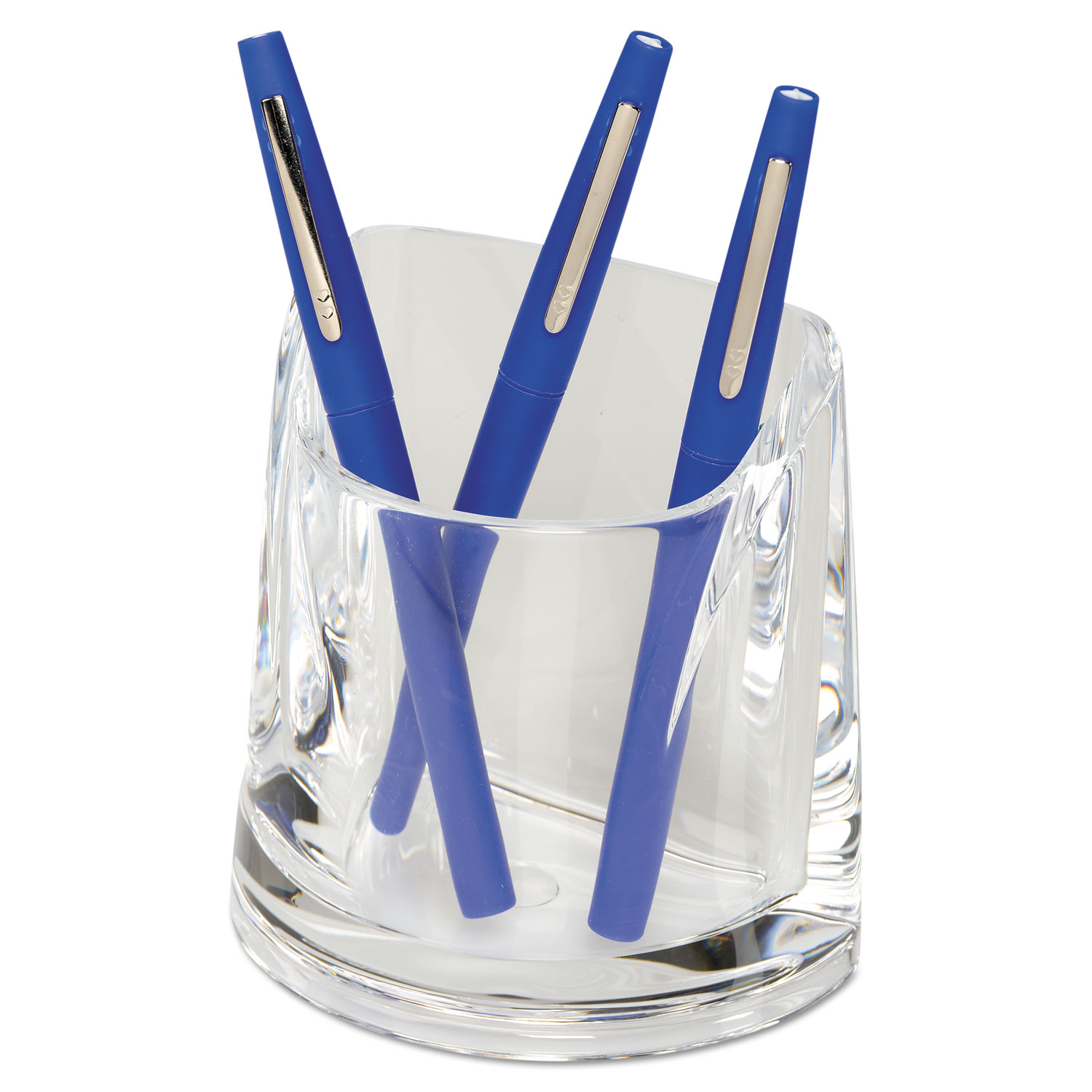 Stratus Acrylic Pen Cup, 4 1/2 x 2 3/4 x 4 1/4, Clear