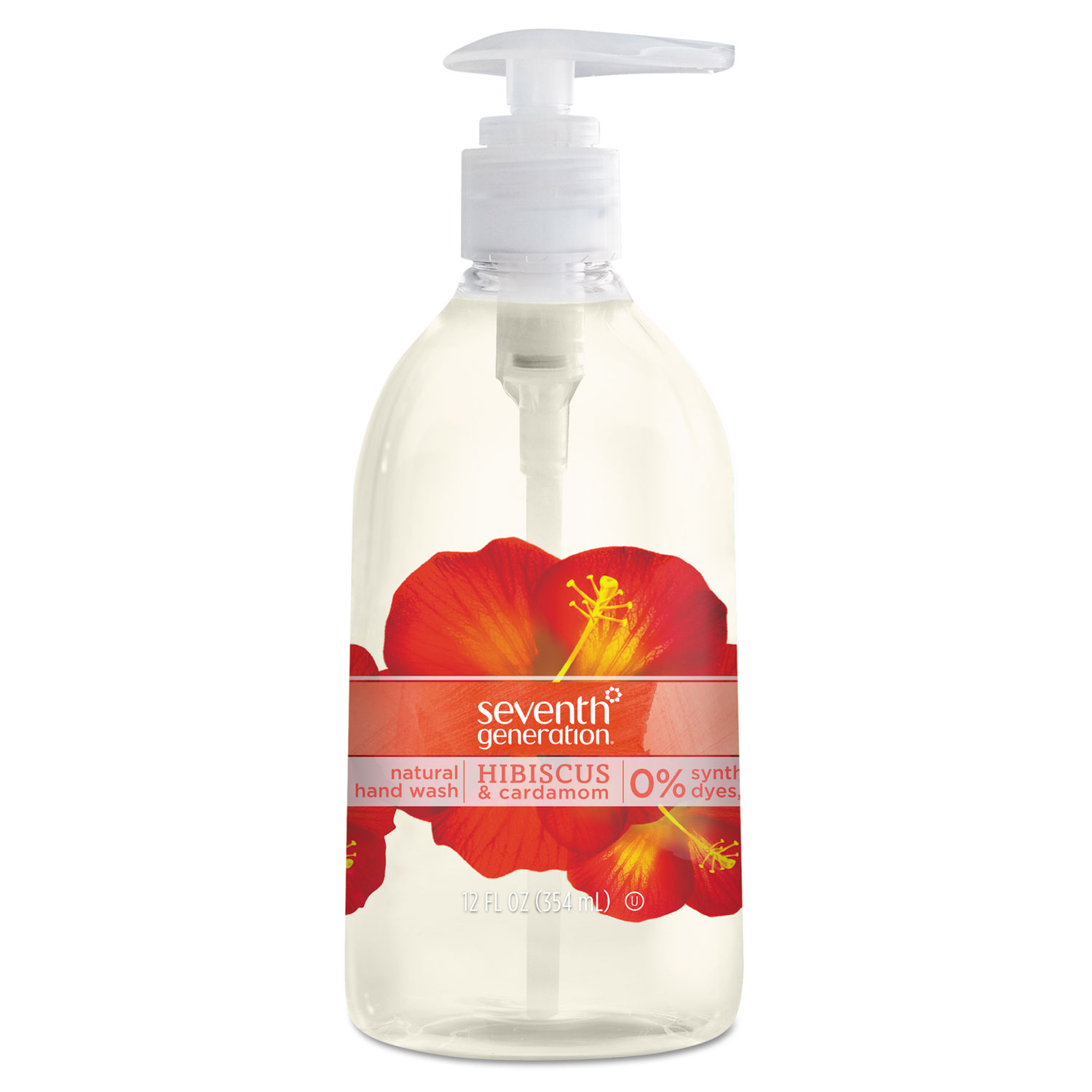  Seventh Generation 22945EA Natural Hand Wash, Hibiscus & Cardamom, 12 oz Pump Bottle (SEV22945EA) 