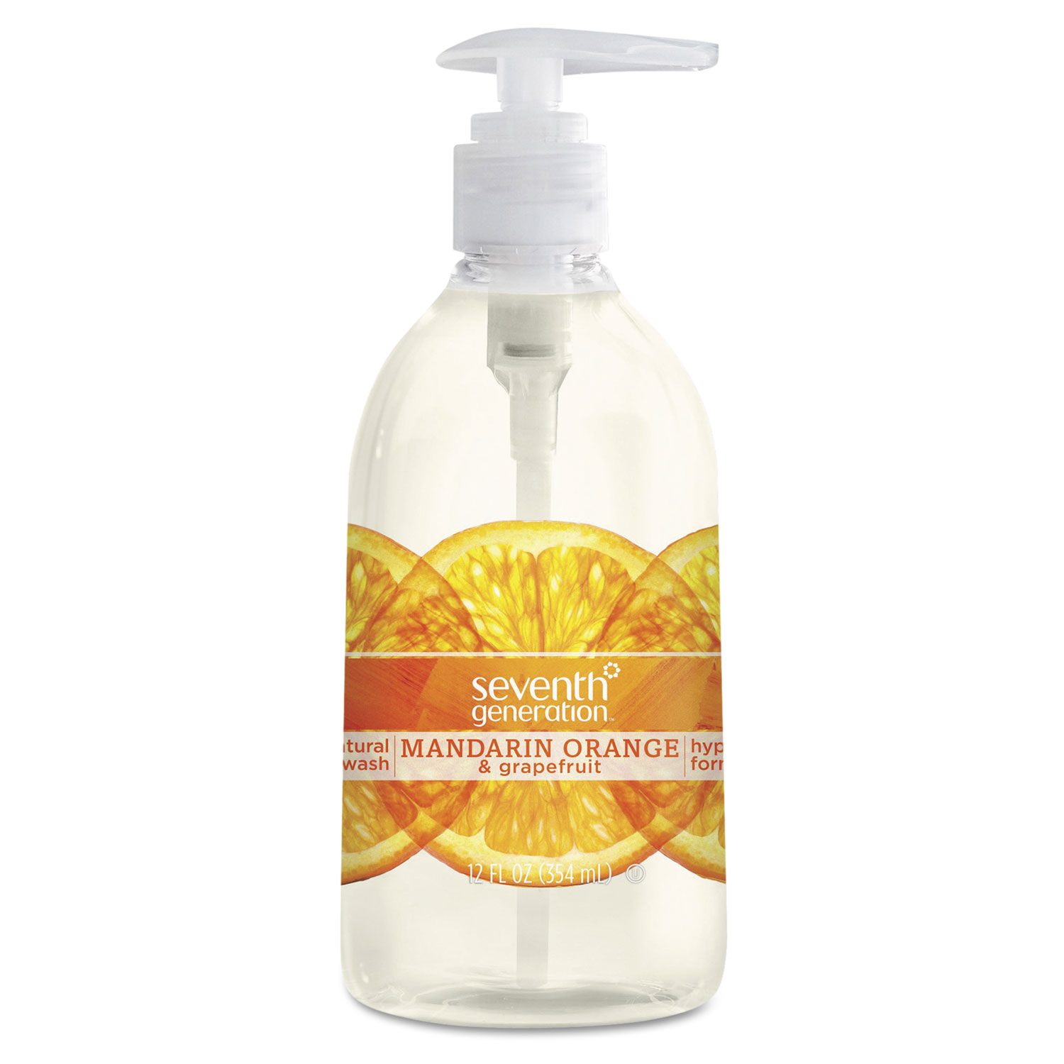  Seventh Generation SEV 22925 Natural Hand Wash, Mandarin Orange & Grapefruit, 12 oz Pump Bottle (SEV22925) 