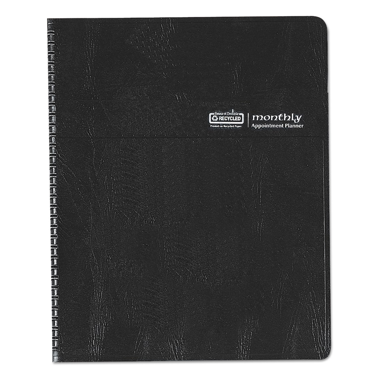 Recycled Ruled Monthly Planner, 14-Month Dec.-Jan., 6 7/8x8.75, Black, 2017-2019