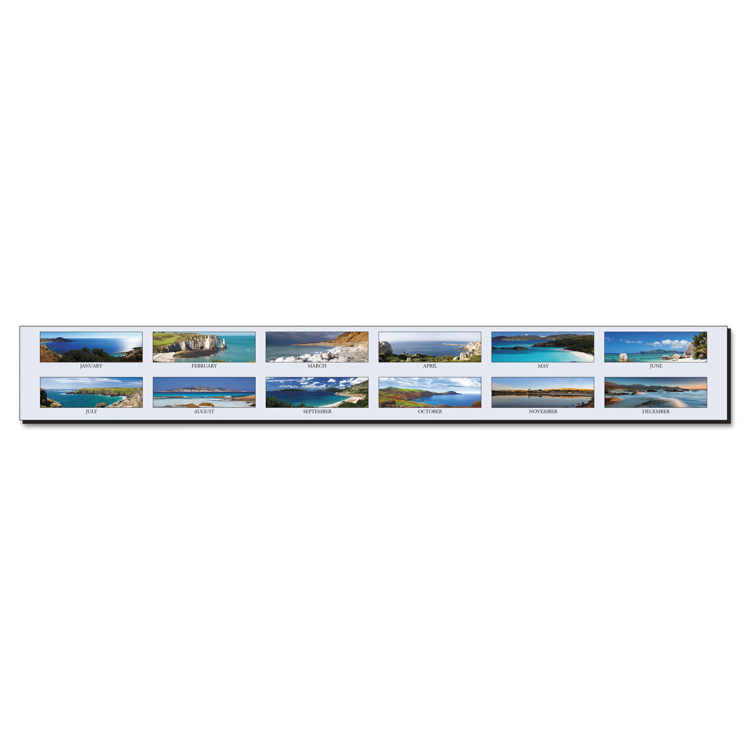 Recycled Coastlines Photographic Monthly Desk Pad Calendar, 18 1/2 x 13, 2018