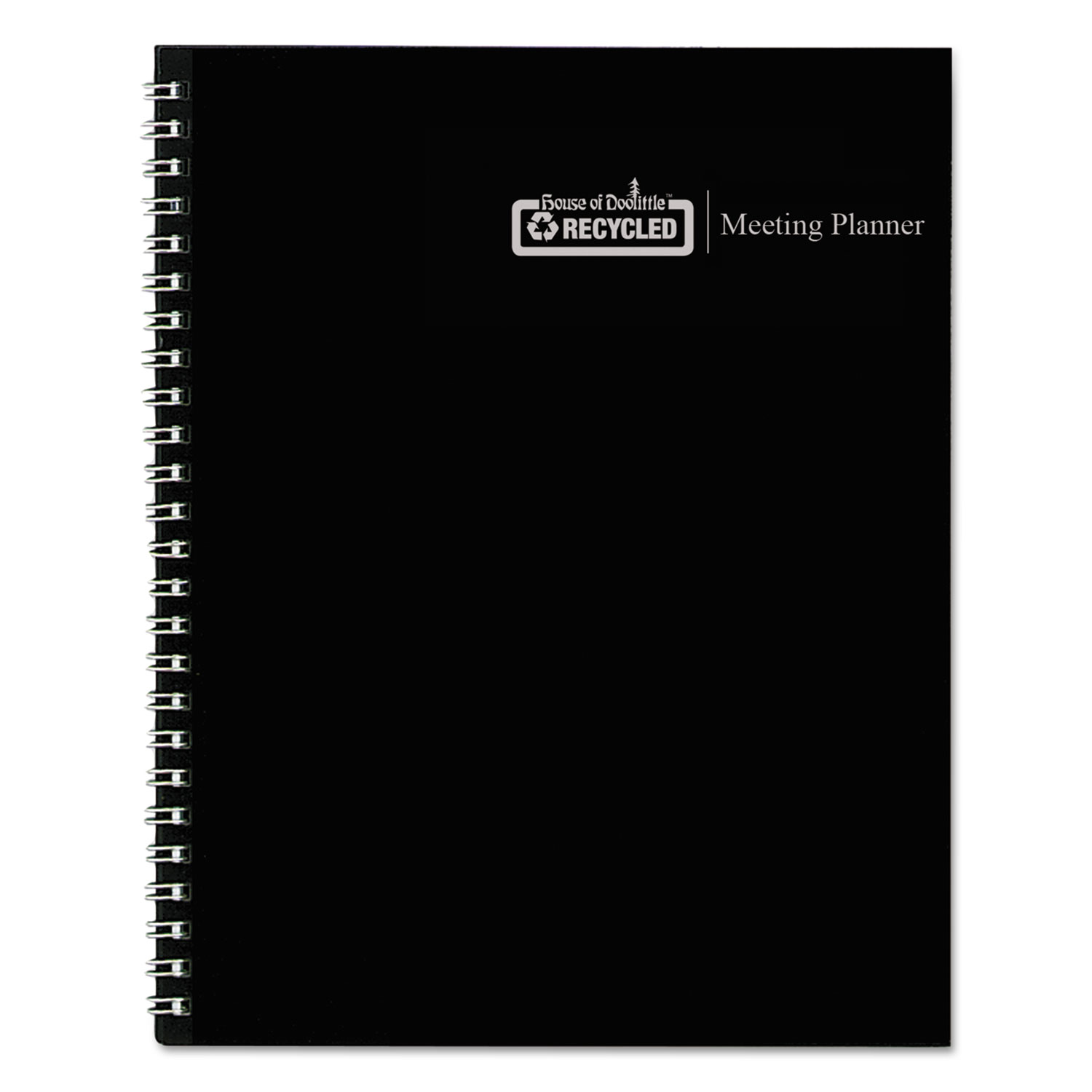 Recycled Meeting Note Planner, 8 1/2 x 11, Black/Blue, 2018