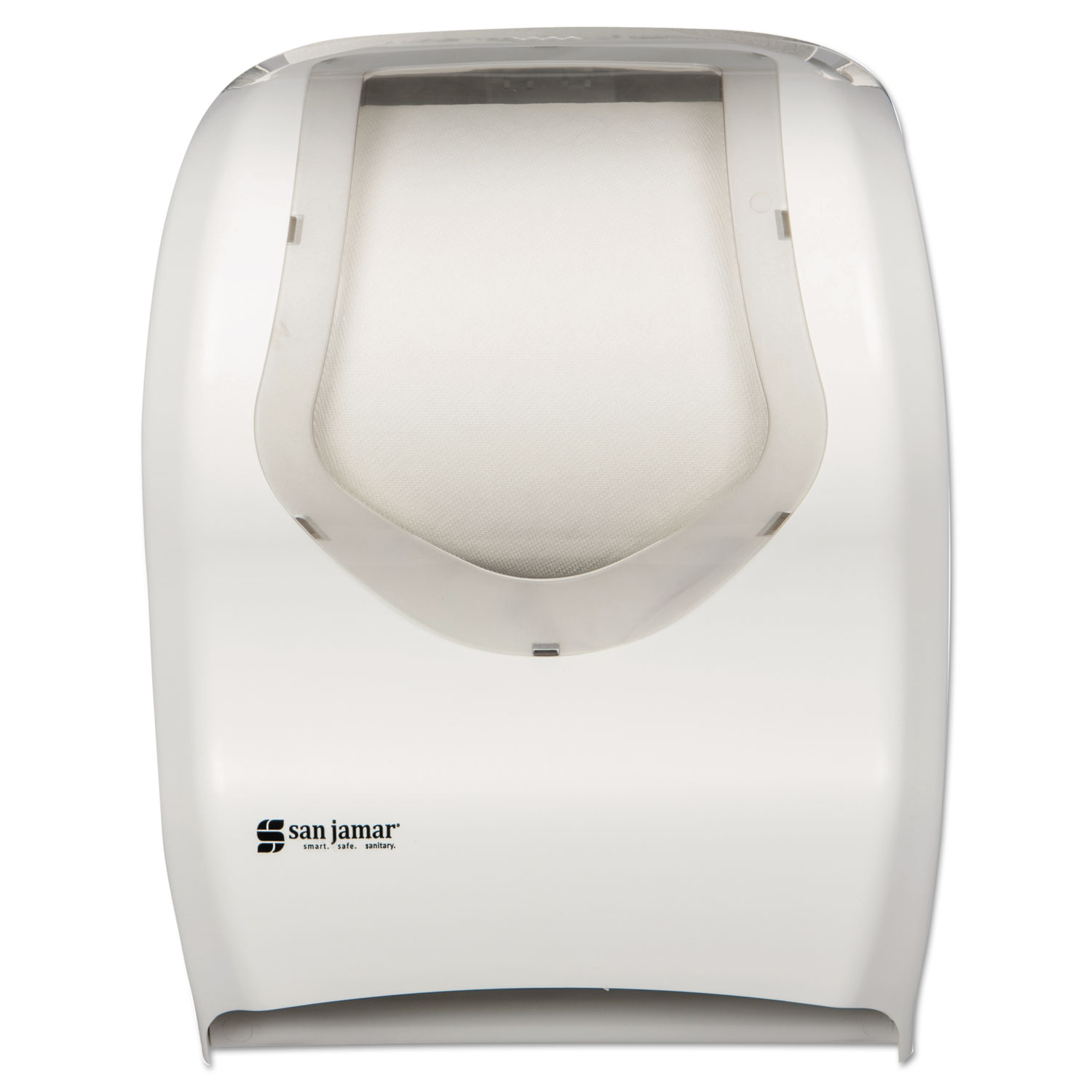  San Jamar T1470WHCL Smart System with iQ Sensor Towel Dispenser, 16 1/2 x 9 3/4 x 12, White/Clear (SJMT1470WHCL) 