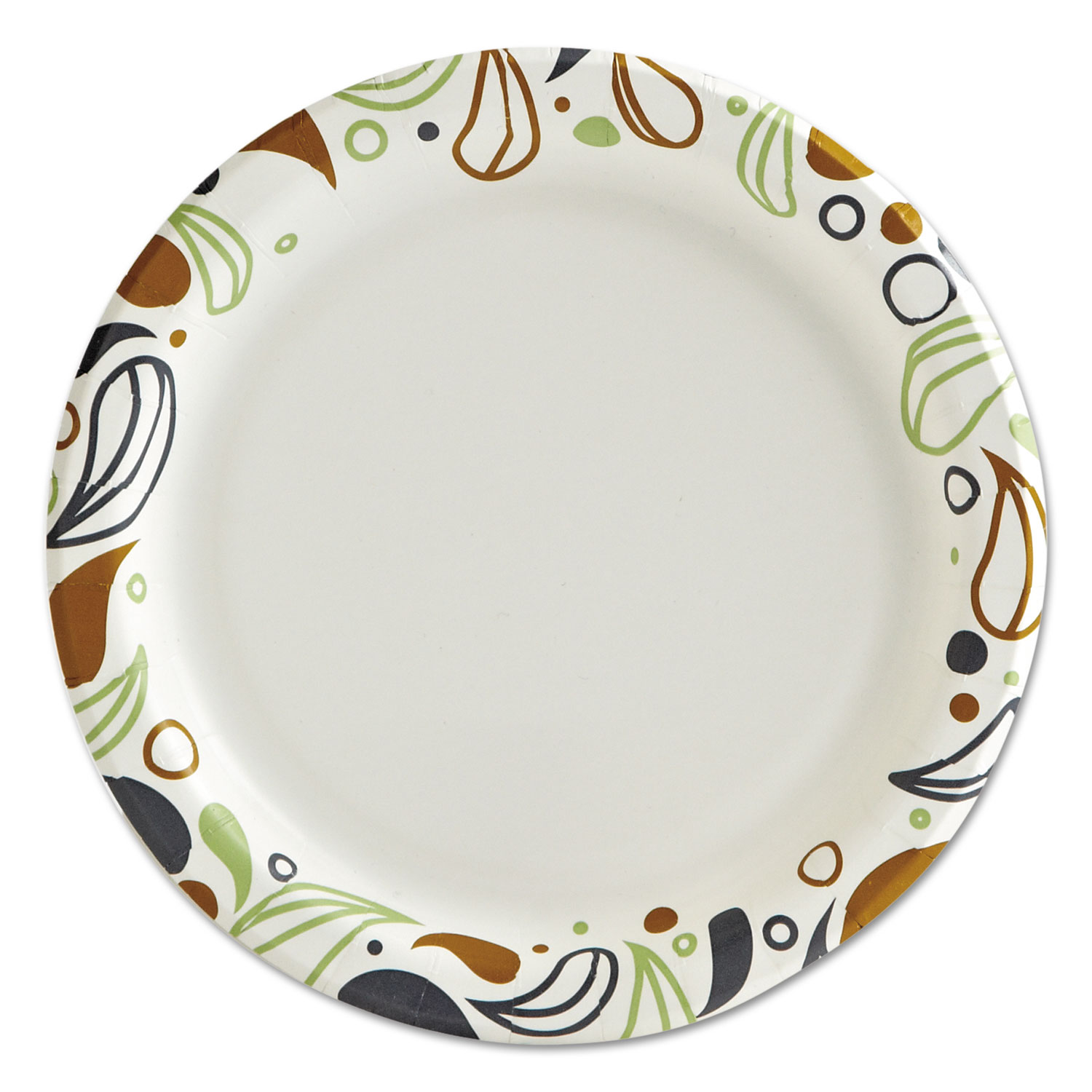 Deerfield Printed Paper Plates, 6 Dia,Coated/Soak Proof,50 Plates/Pk, 20 Pks/Ct