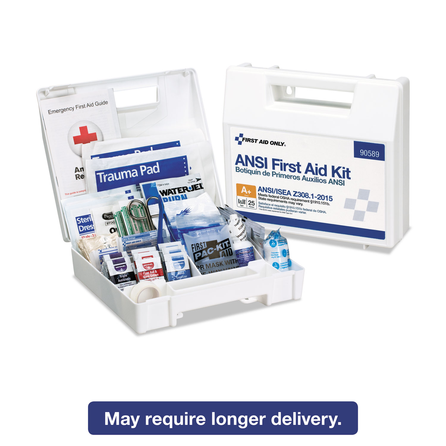 ANSI 2015 Compliant Class A+ Type I & II First Aid Kit for 25 People, 141 Pieces