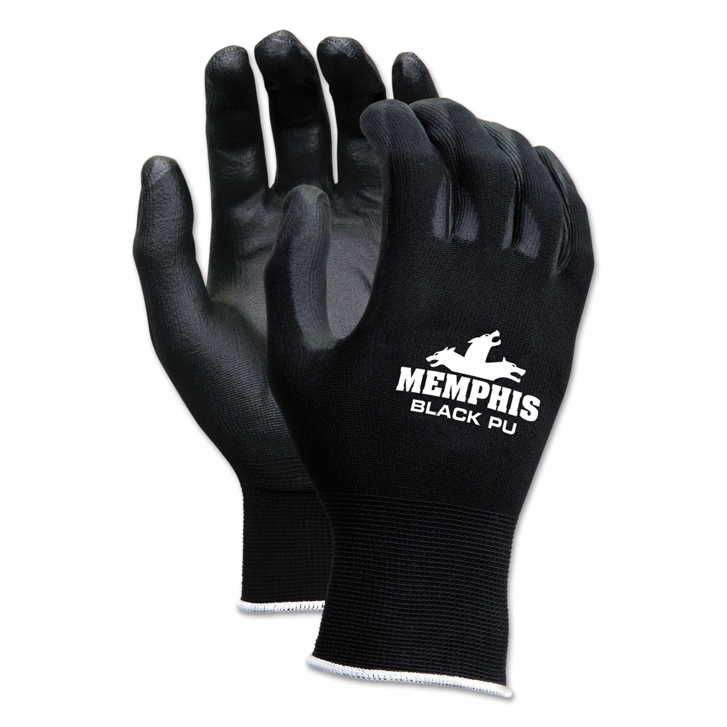  MCR Safety 9669S Economy PU Coated Work Gloves, Black, Small, 1 Dozen (CRW9669S) 