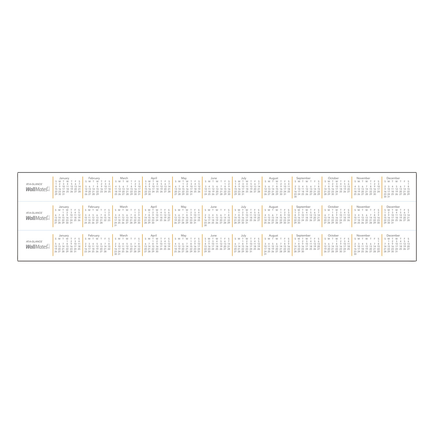 AAGAW502028 WallMates Self-Adhesive Dry Erase Monthly Planning Surface 