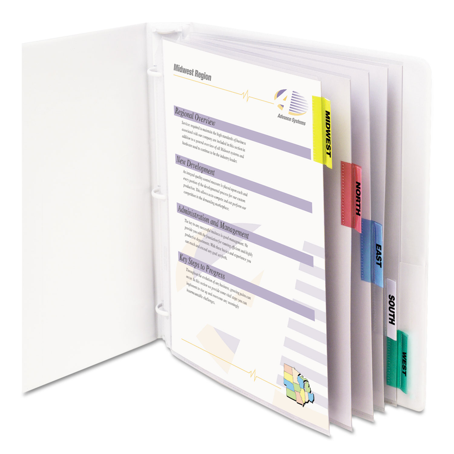 Sheet Protectors with Index Tabs, Assorted Color Tabs, 2", 11 x 8 1/2, 5/ST