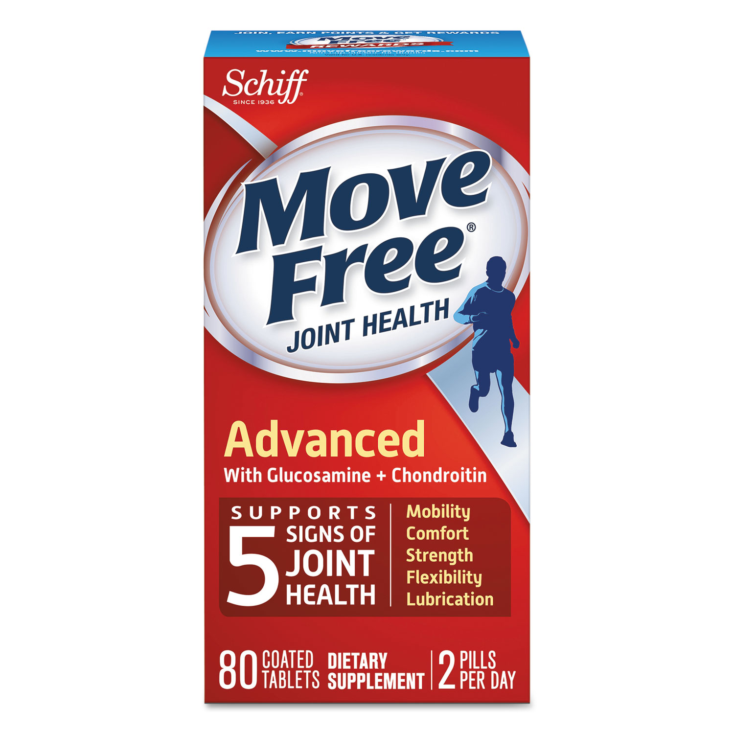 Move Free Advanced Joint Health Tablet, 80 Count