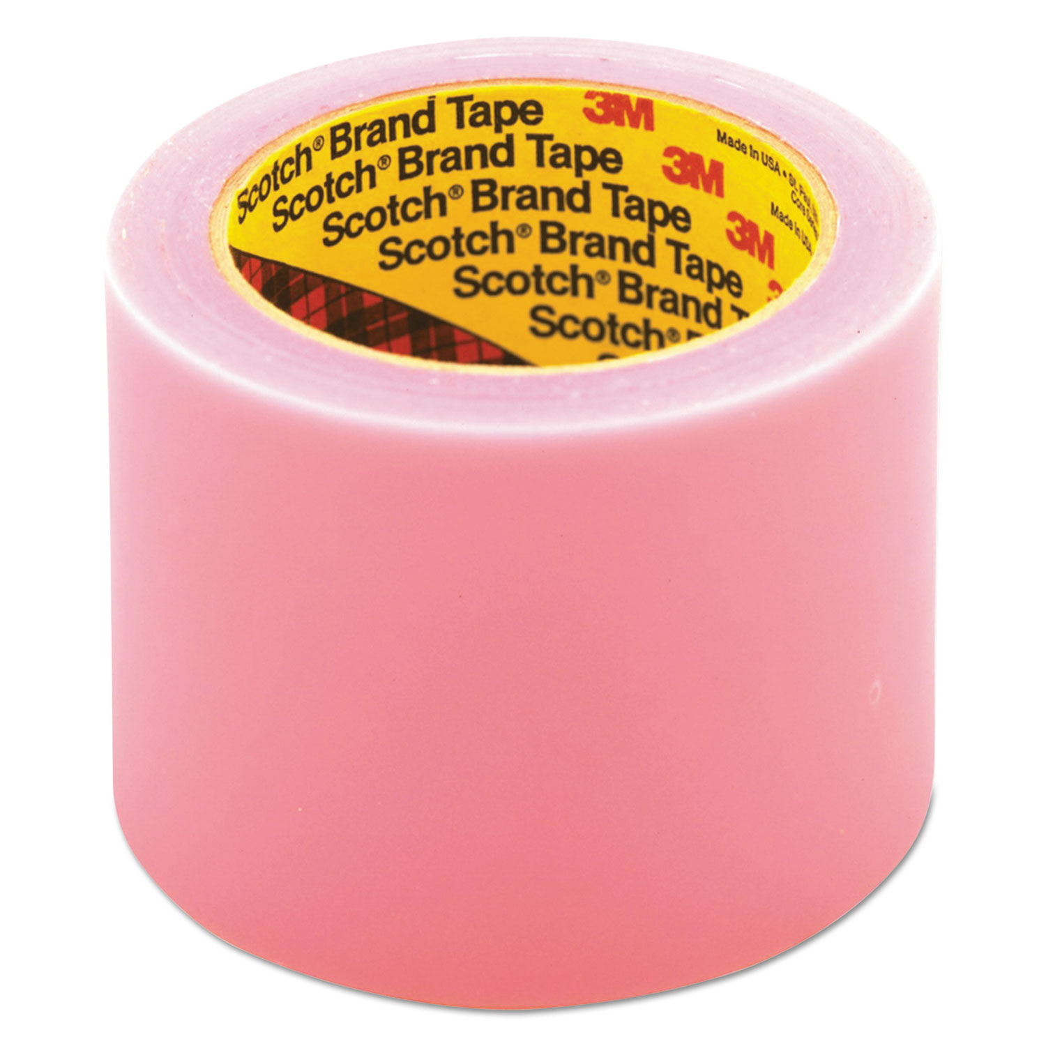 Label Protection Tape, 2.5 Mil Pink Tint Film Tape, 4 x 72yds, 3 Core