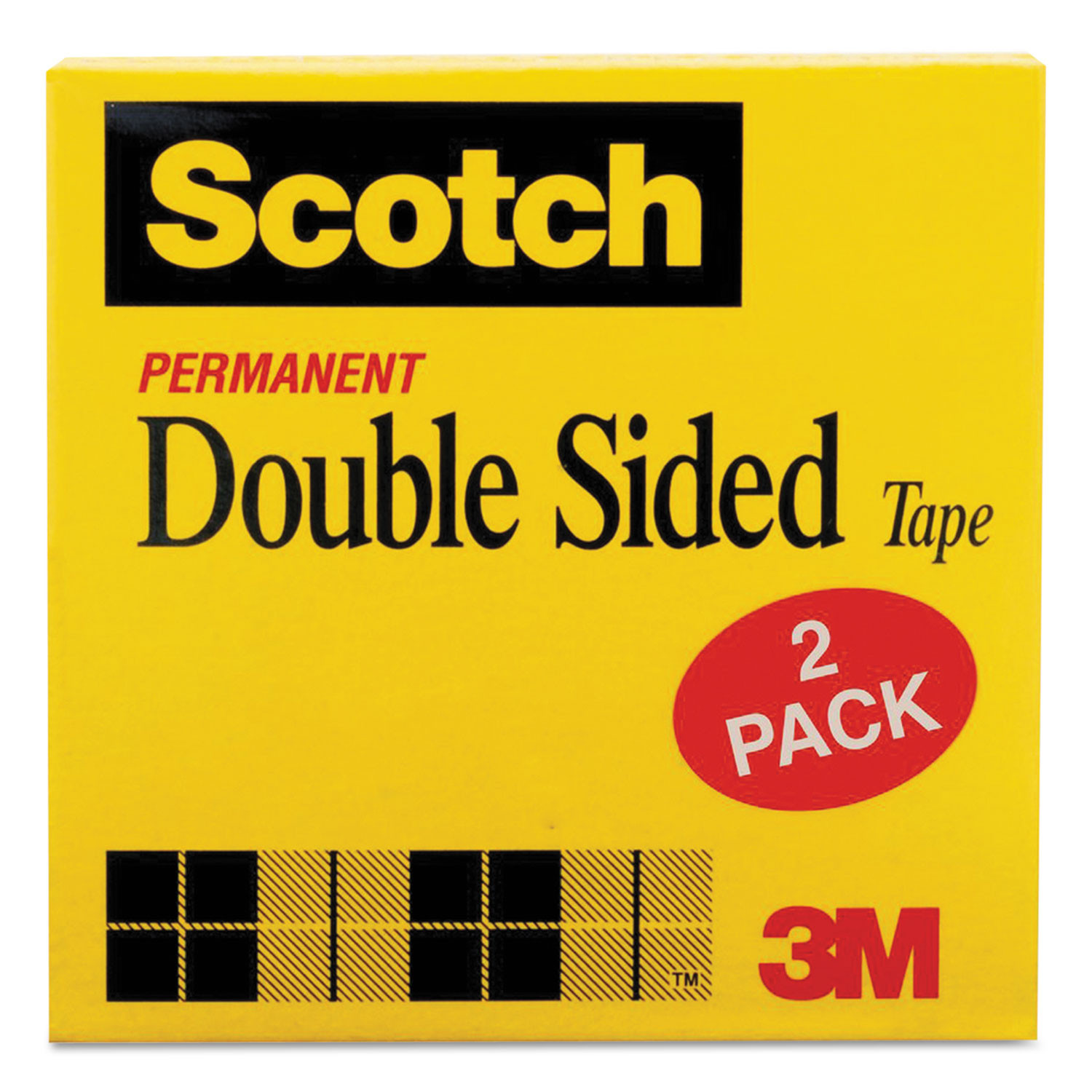665 Double-Sided Tape, 1/2 x 900, 1 Core, Clear, 2/Pack