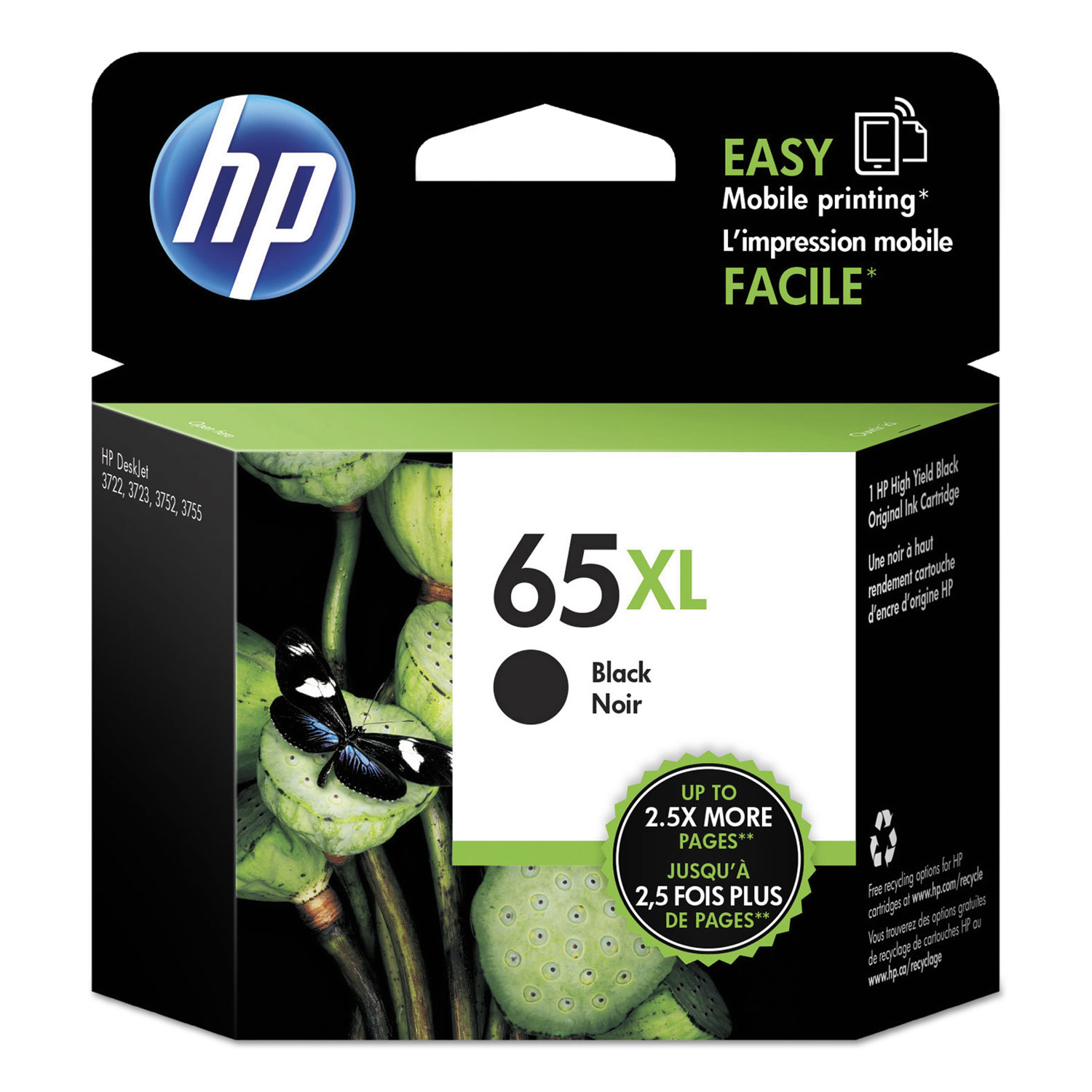  HP N9K04AN HP 65XL, (N9K04AN) High Yield Black Original Ink Cartridge (HEWN9K04AN) 