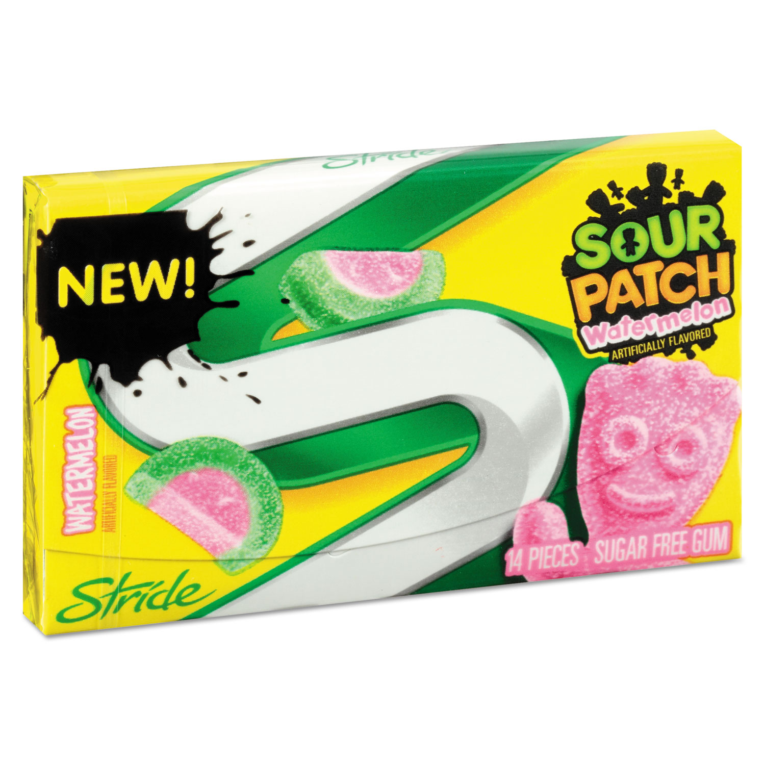 Sour Patch Kids Gum, Watermelon, 14/Pack, 12 Pack/Box