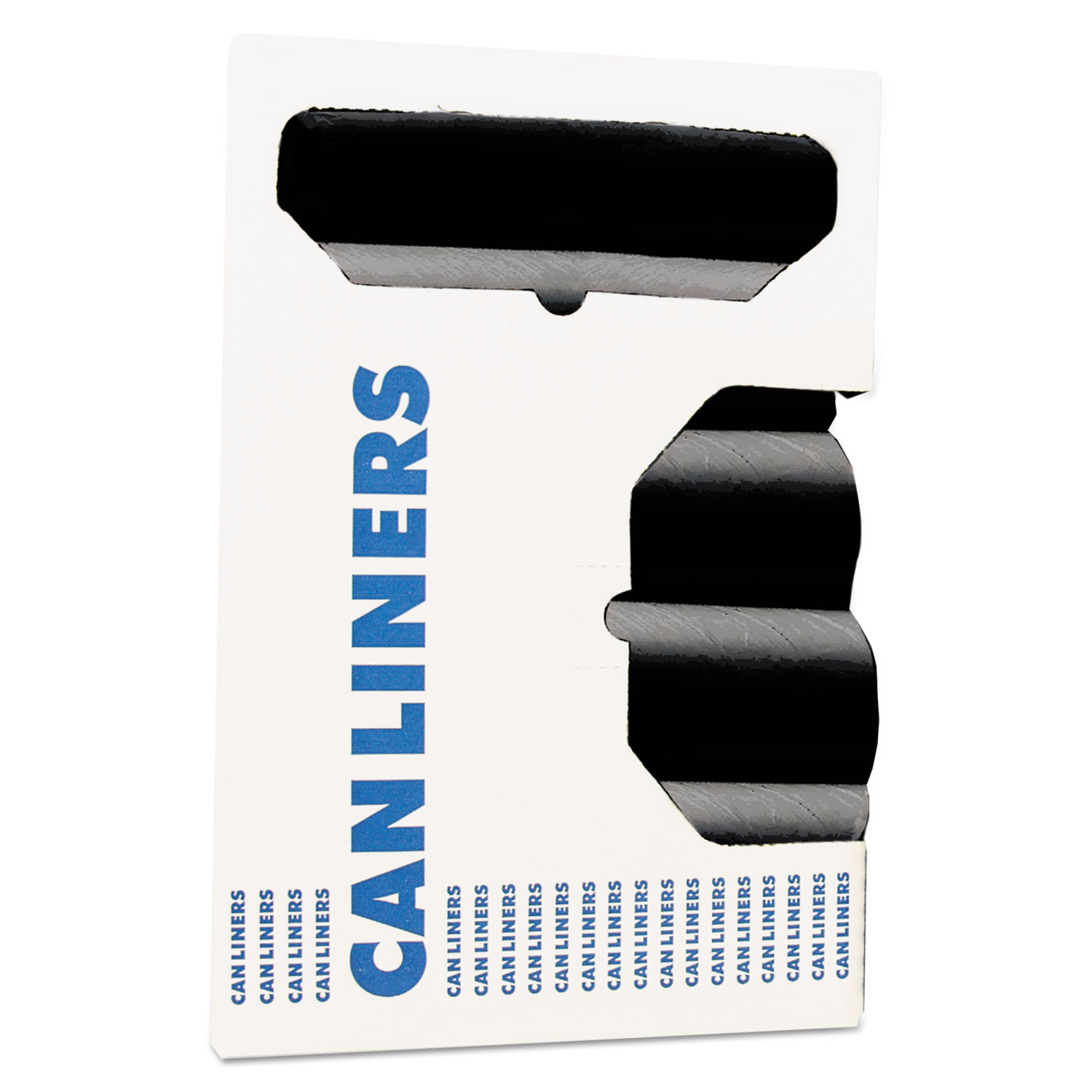 High-Density Coreless Can Liners, 40-45 gal, 19 mic, 40 x 48, Black, 200/Carton