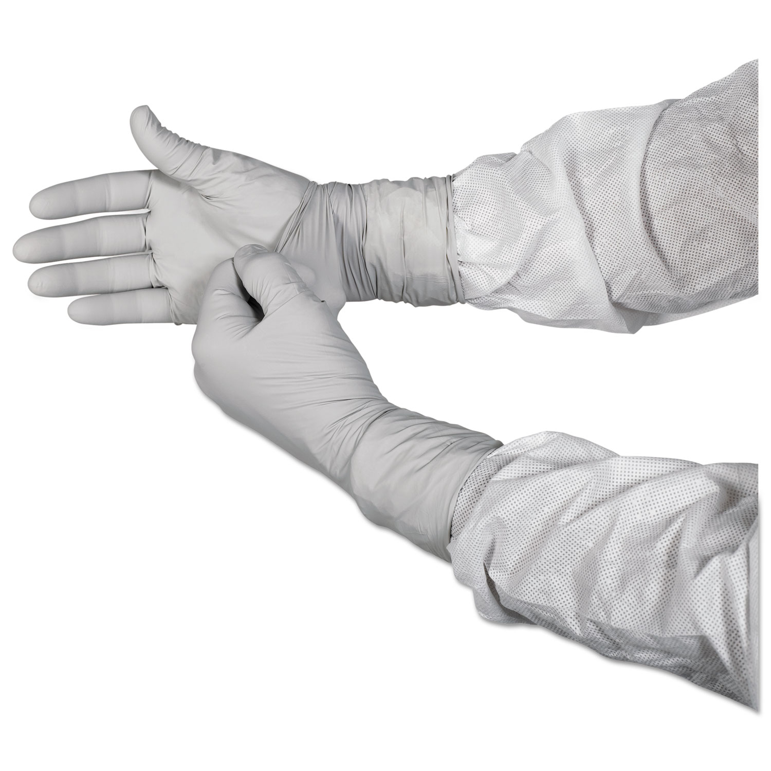 G3 Sterile STERLING Nitrile Gloves, Packaged Sterile, ESD Safe, Size 6, 4 mil Thick, 12" Long, Gray, 100/Bag, 10 Bags/Carton