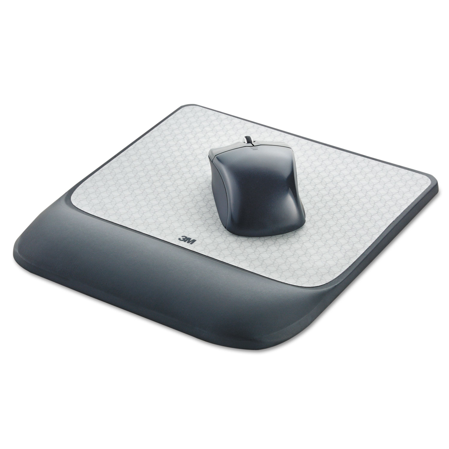 Mouse Pad w/Precise Mousing Surface w/Gel Wrist Rest, 8 1/2x 9x 3/4, Solid Color