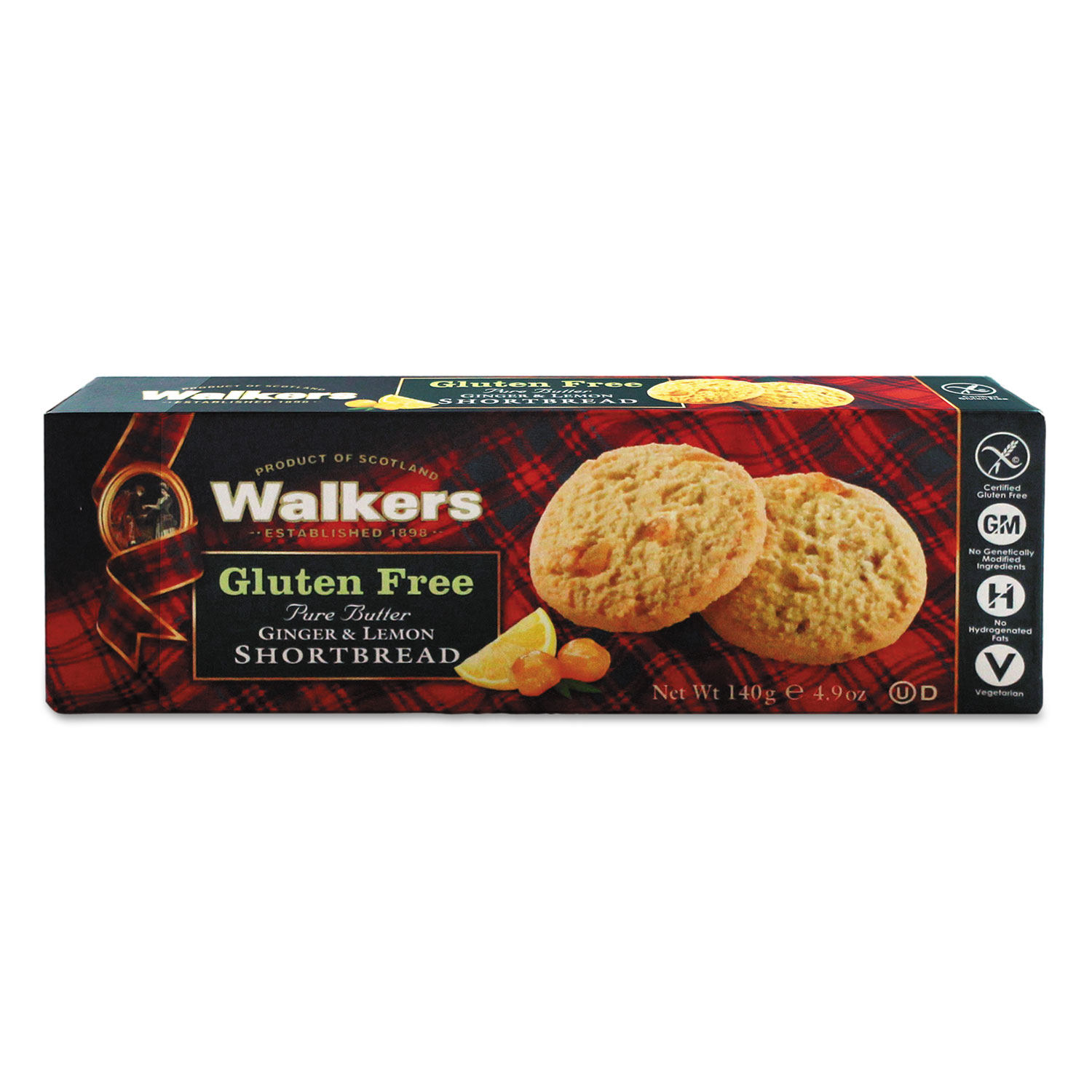 Gluten Free Shortbread, Ginger & Lemon, 4.9 oz Box