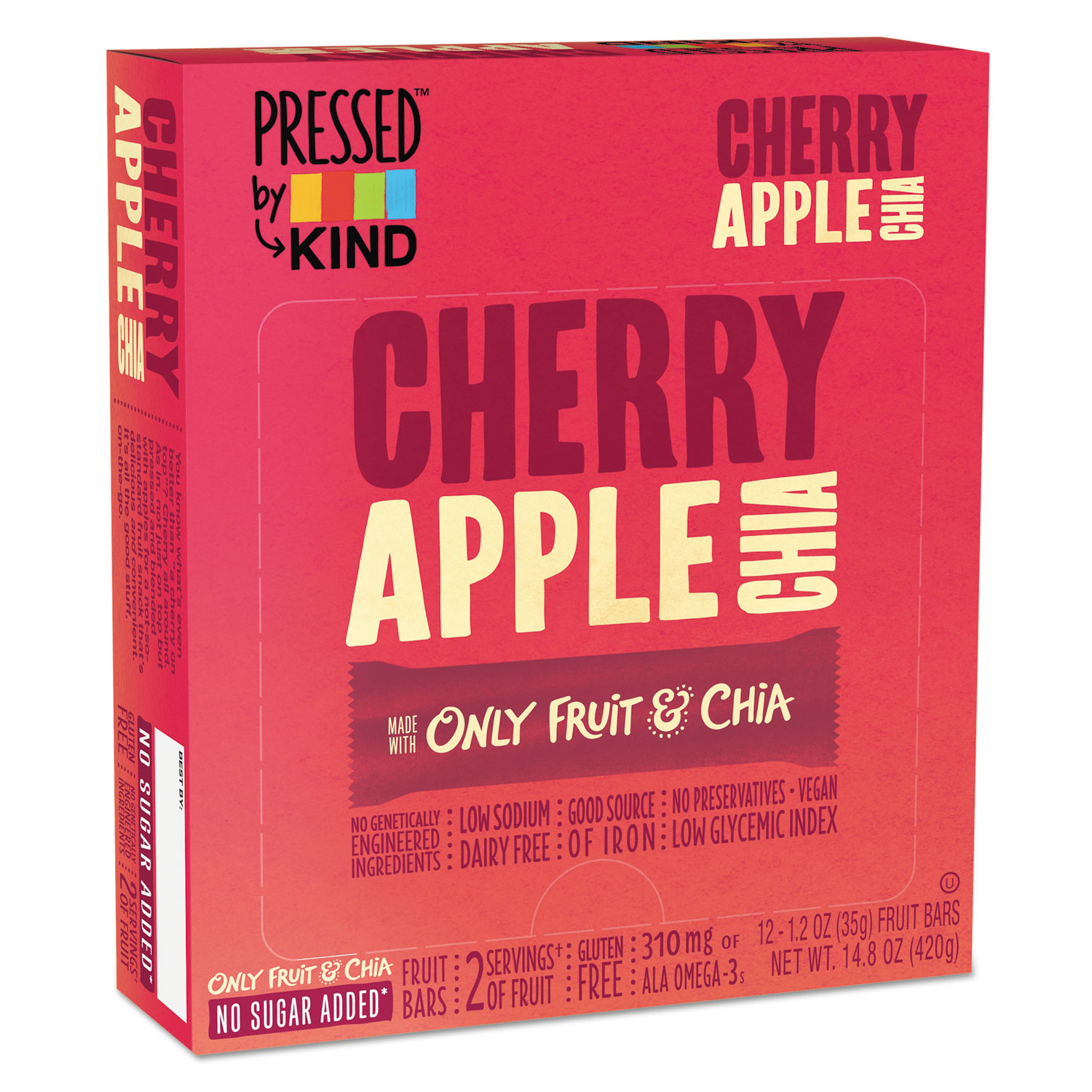  KIND 24064 Pressed by KIND Bars, Cherry Apple Chia, 1.2 oz Bar, 12/Box (KND24064) 