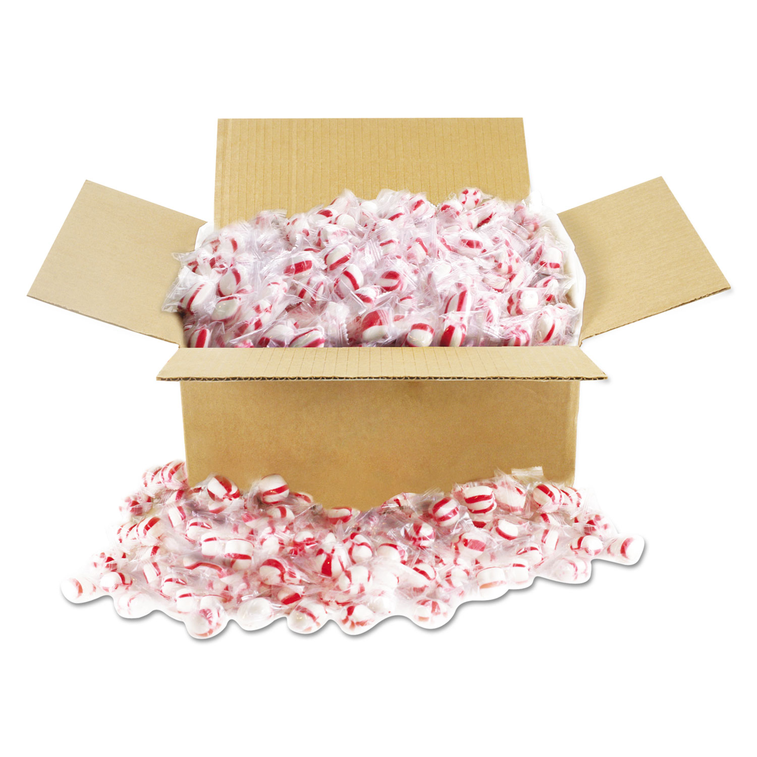  Office Snax 00601 Candy Tubs, Peppermint Puffs, Individually Wrapped, 10 lb Value Size Box (OFX00601) 